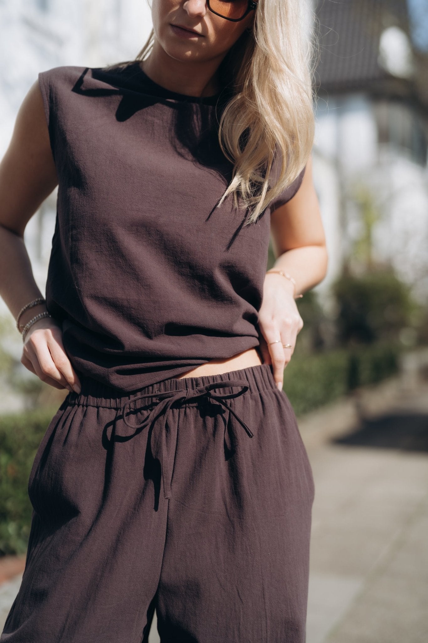 Hose "LeniDLL" brown aubergine - Dein Lieblingsladen Concept