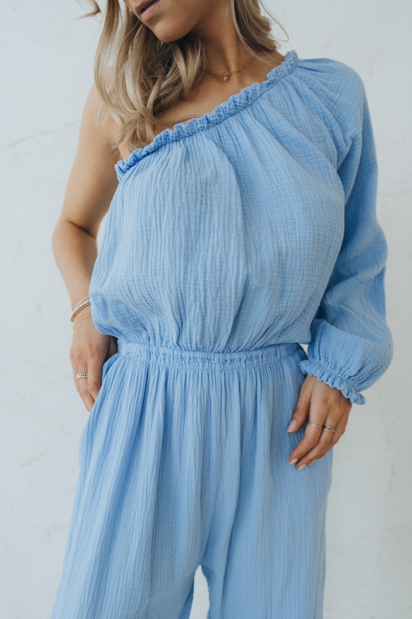 Musselinjumpsuit "ValerieDLL" blue - Dein Lieblingsladen Concept