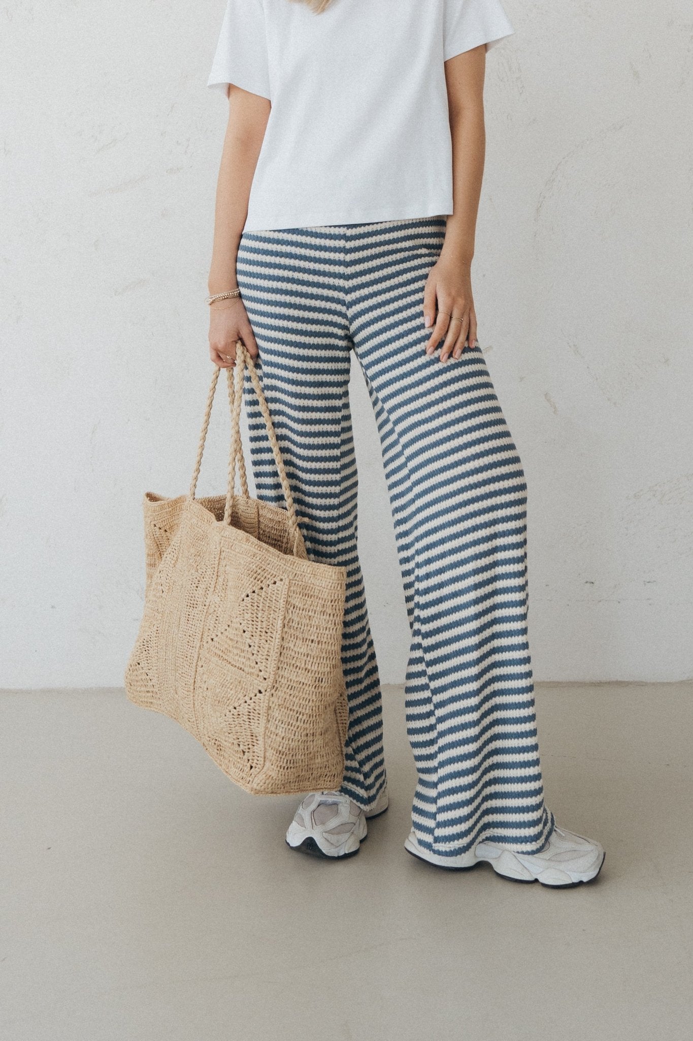 Gestreifte Hose "VeyaDLL" blue/cream - Dein Lieblingsladen Concept