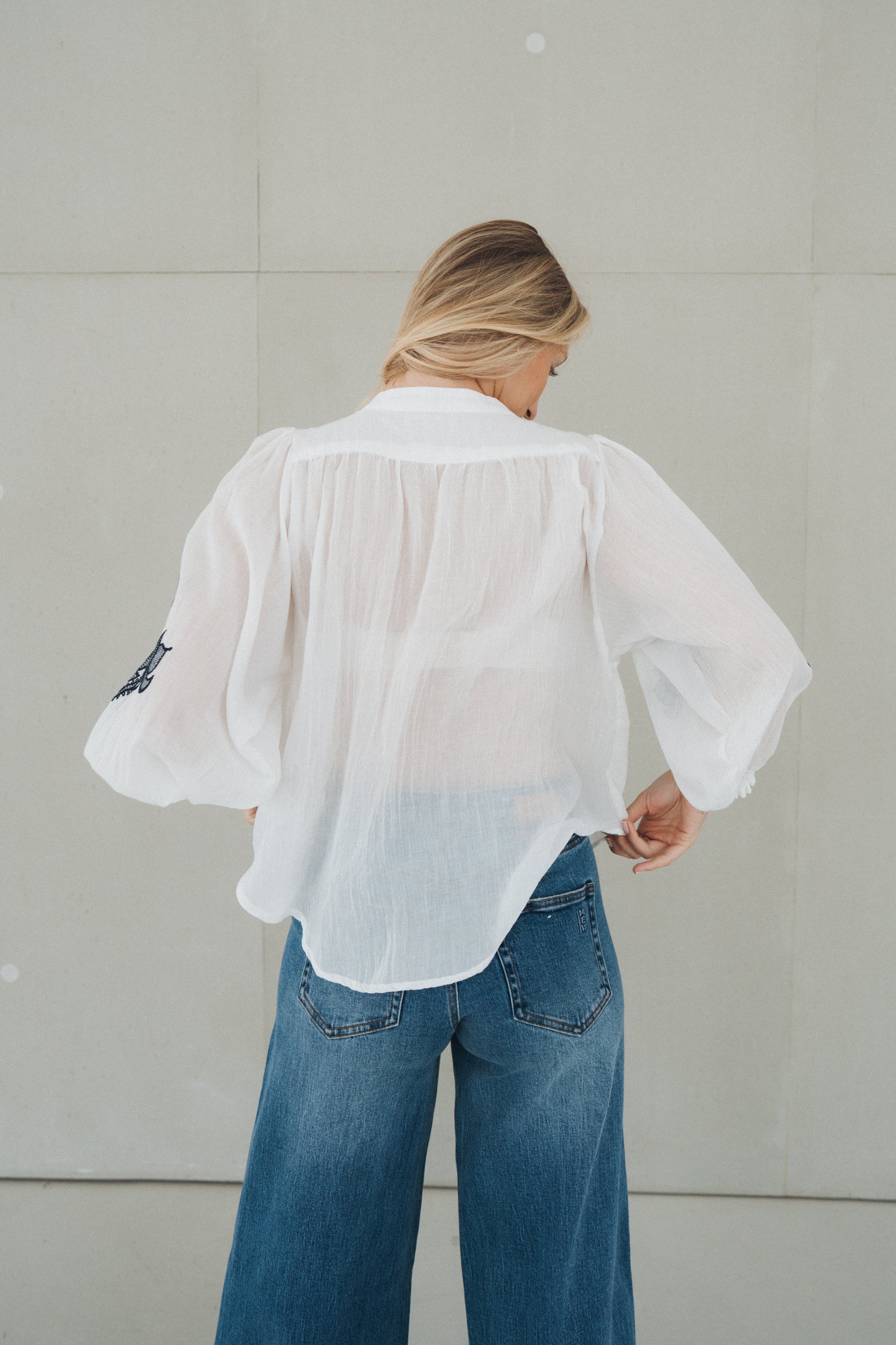 Bluse "NolaDLL" white/navy