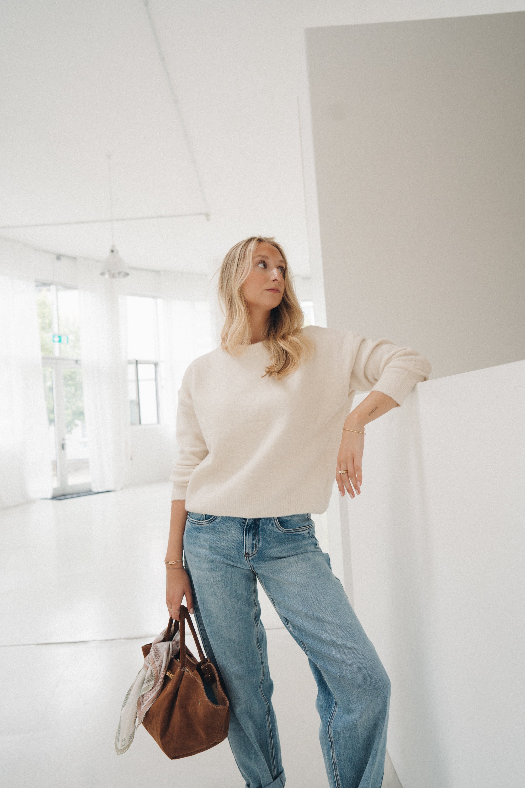 Basic-Pullover "NellyDLL" offwhite