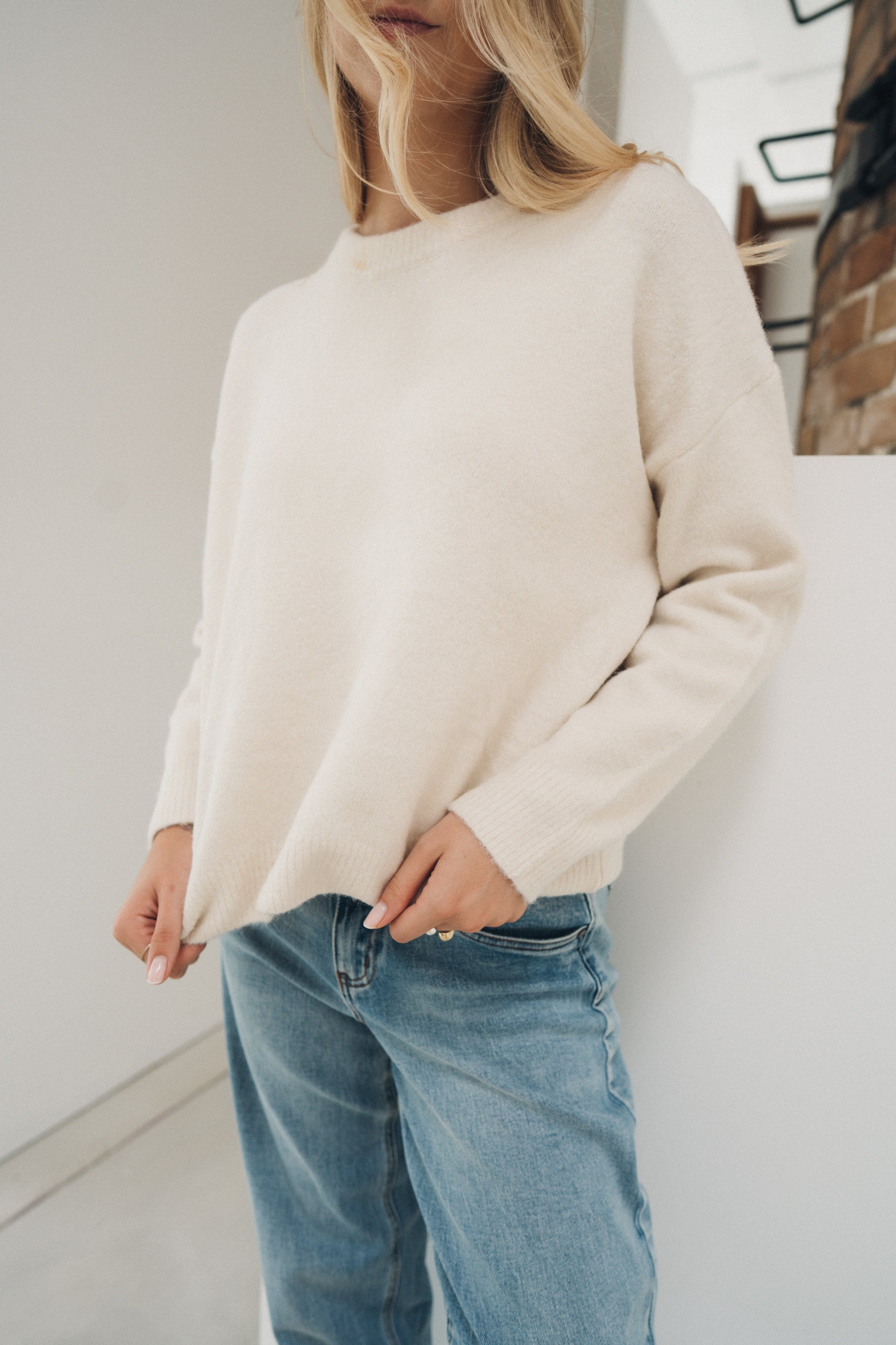 Basic-Pullover "NellyDLL" offwhite