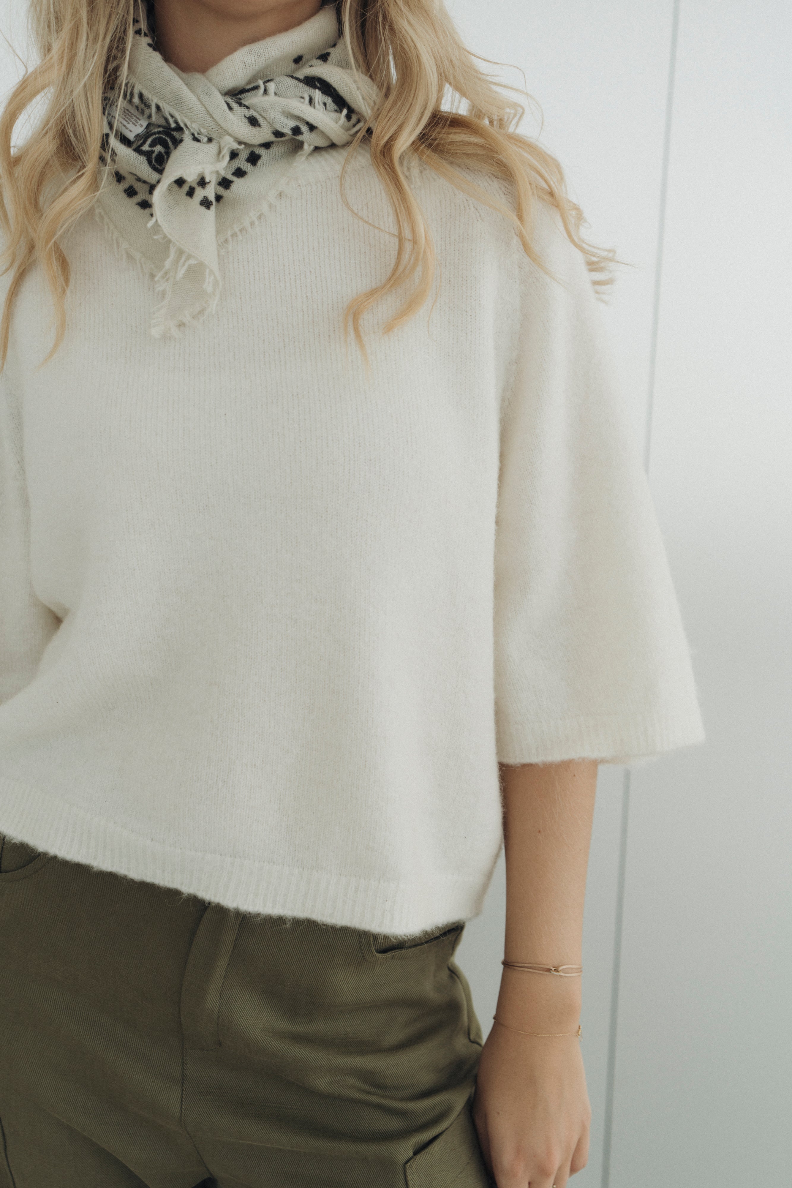 Kurzarm Pullover "MavieDLL" offwhite