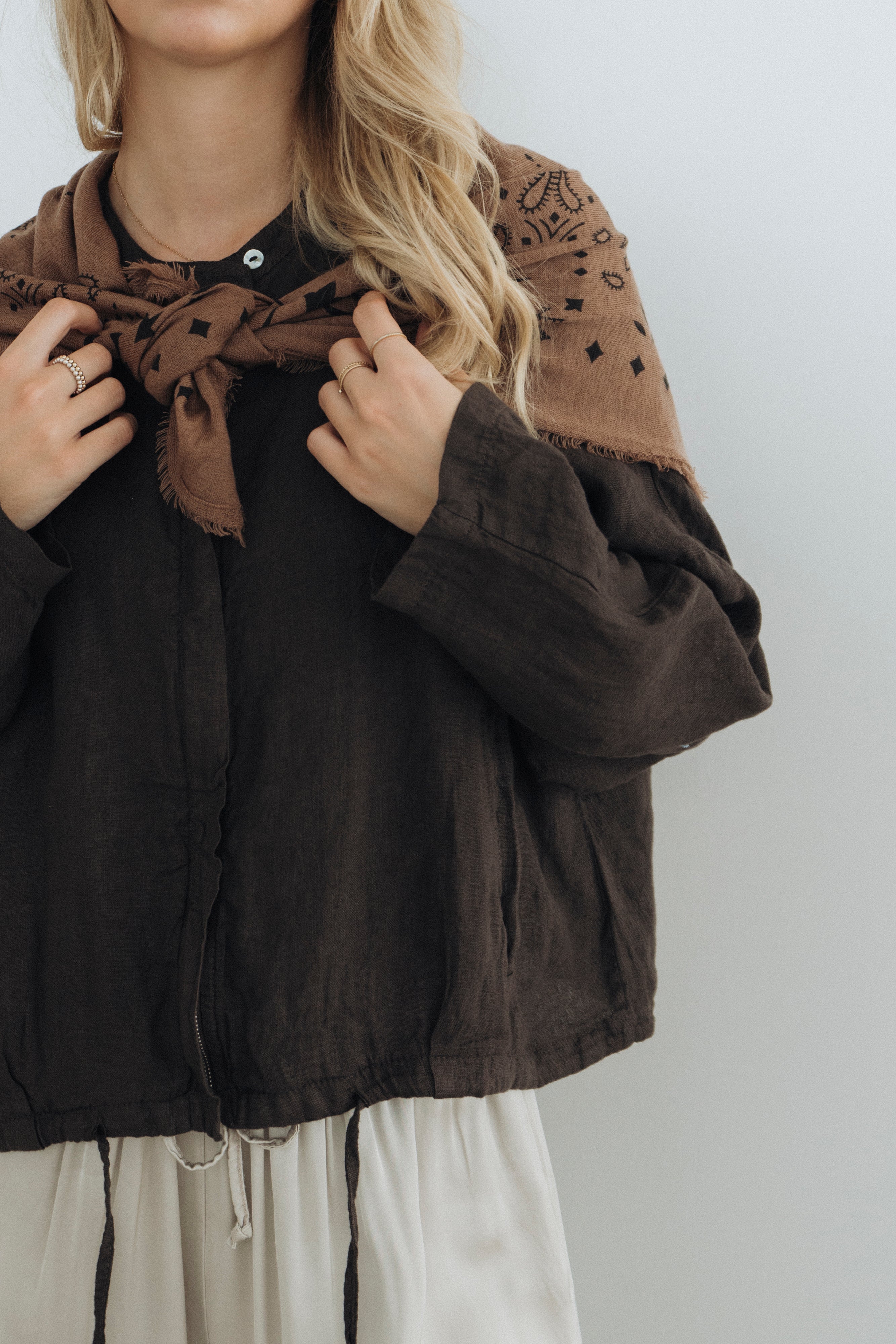 Leinenjacke "MoaDLL" dark brown