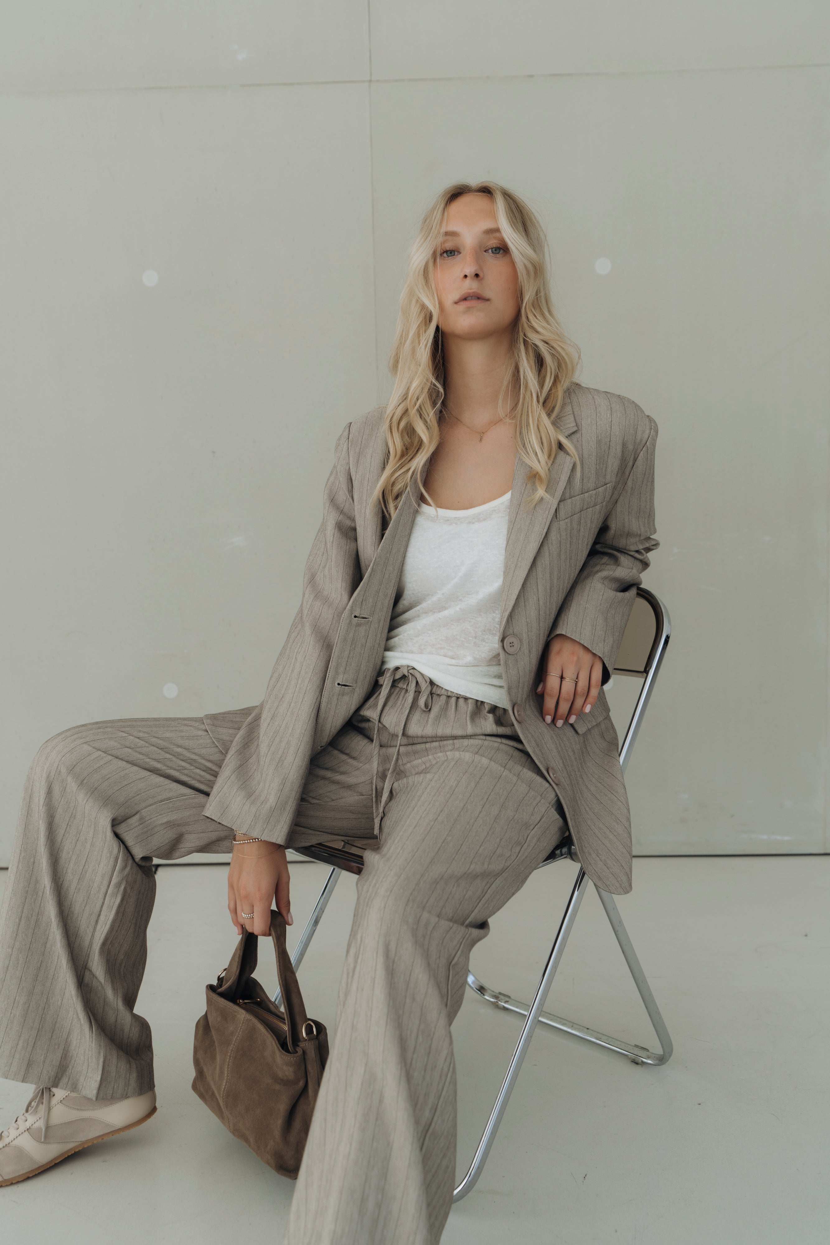 Blazer Nadelstreifen "MabelDLL" dark beige