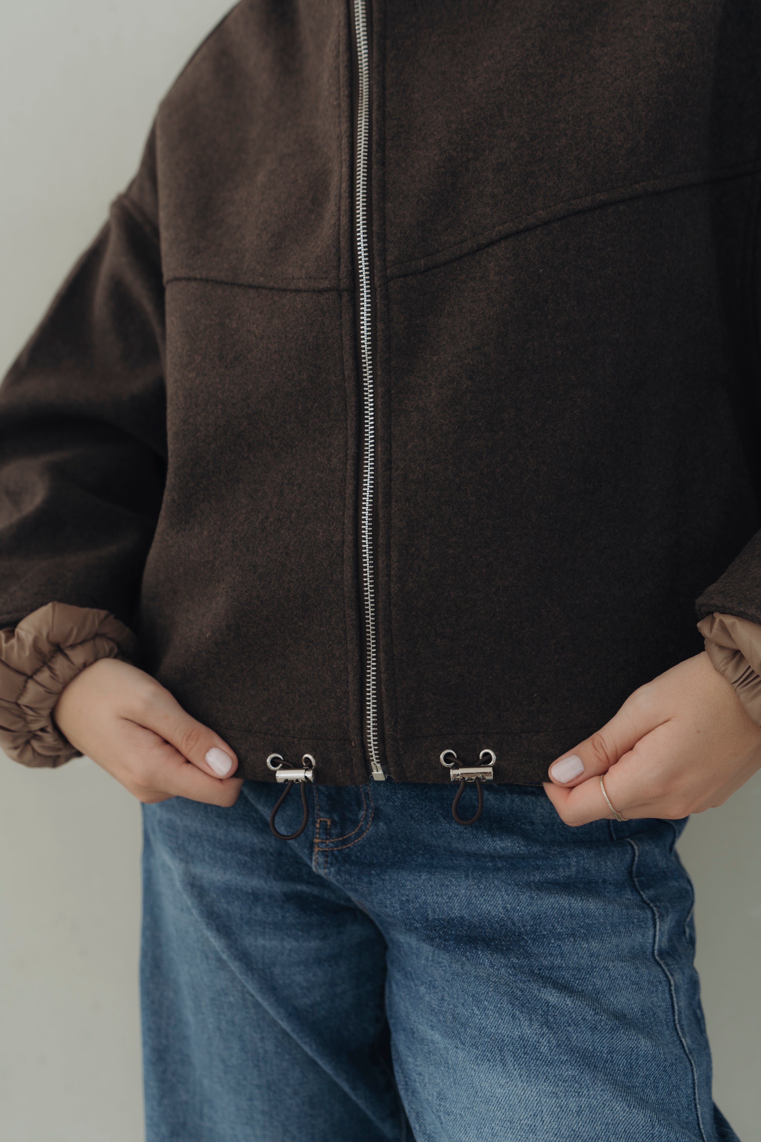 Jacke mit Pufferdetails "MalieDLL" dark brown/cognac