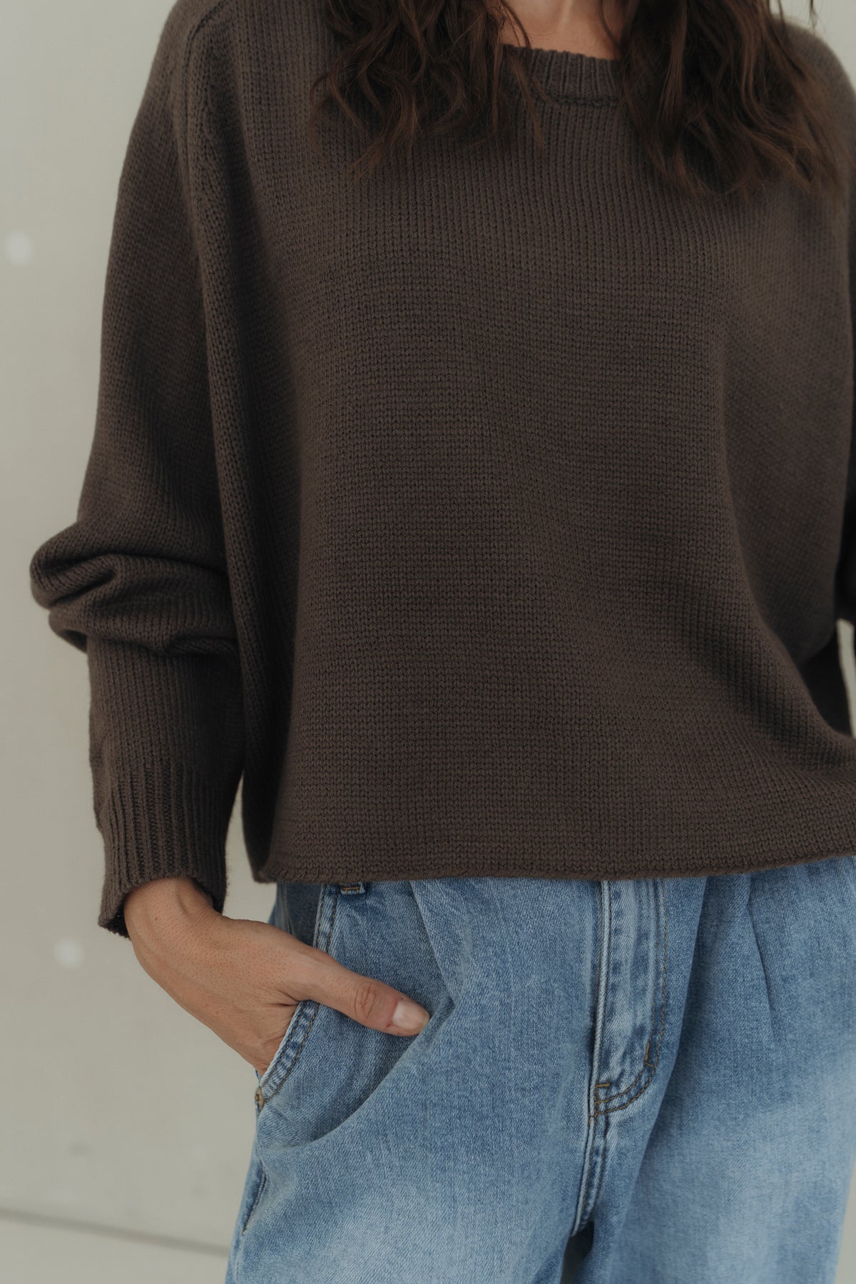 Cropped Pullover "MinouDLL" dark brown