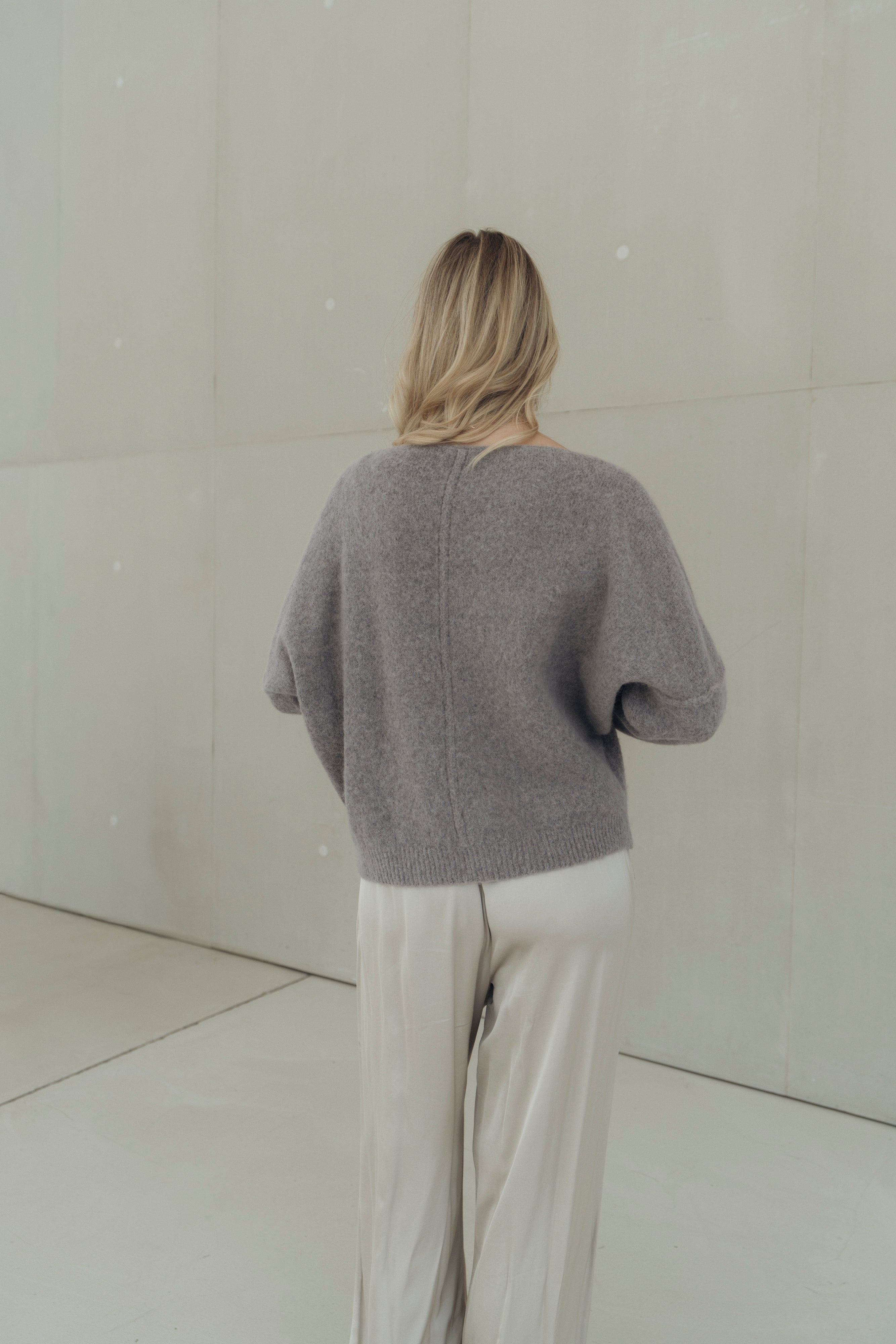 Offshoulder Pullover "MilaDLL" taupe melee