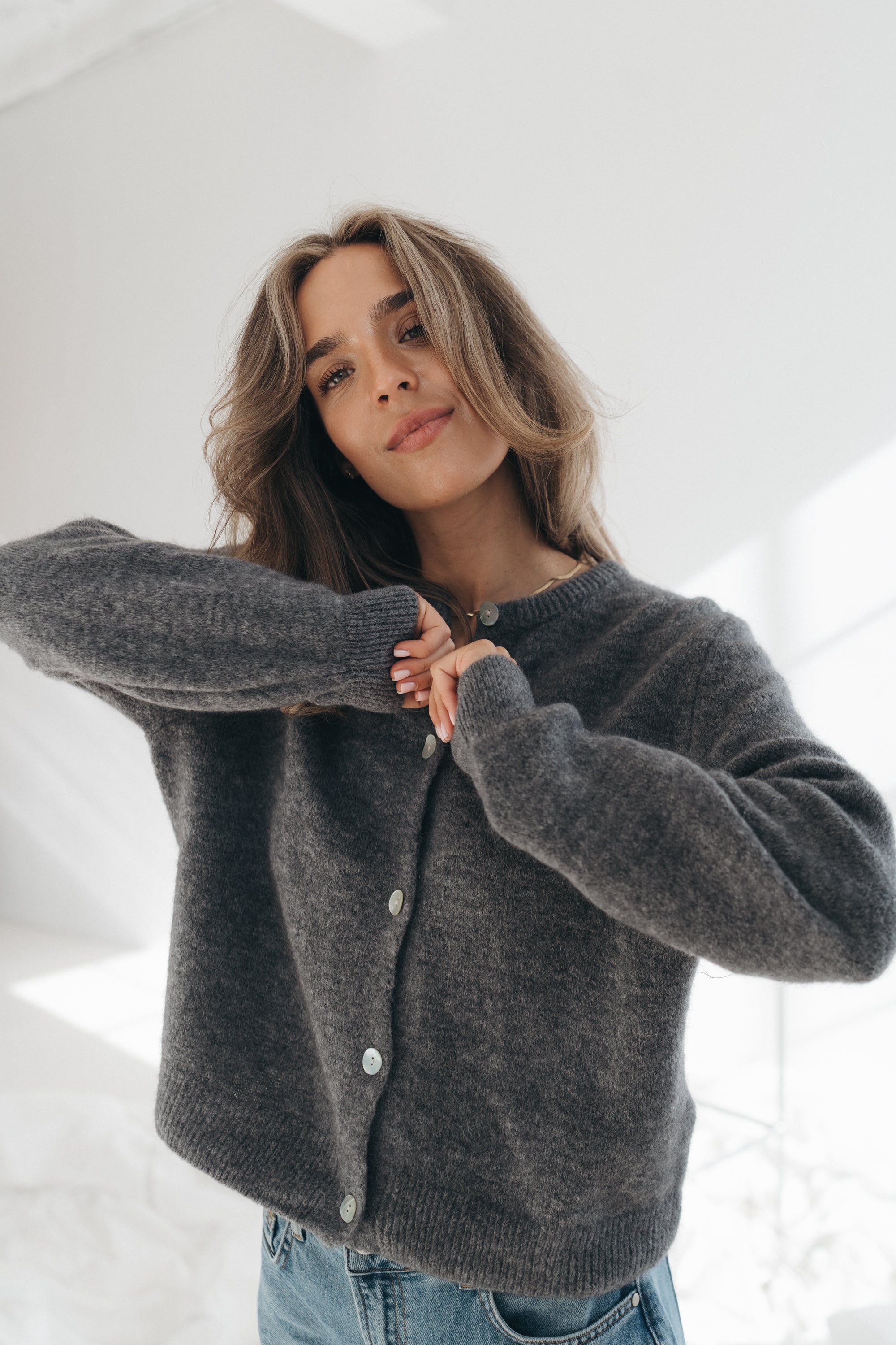 Cardigan „AlfaDLL“ dark grey