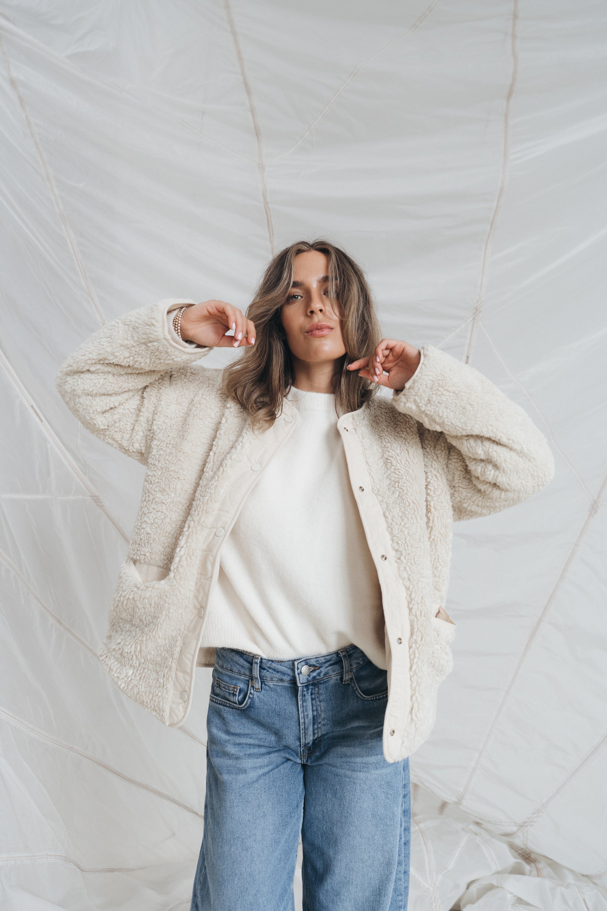 Teddy-Wendejacke "AmeliaDLL" light sand