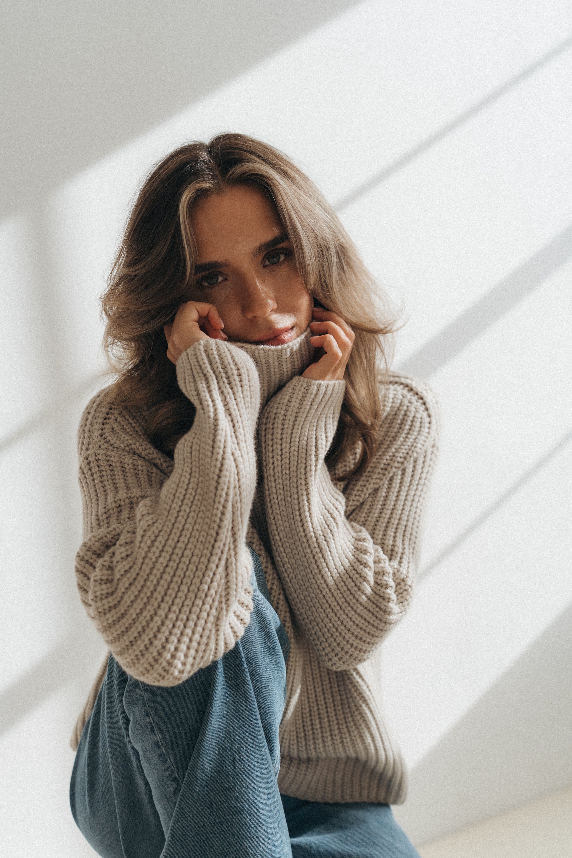 Grobstrickpullover „ElliDLL“ sand