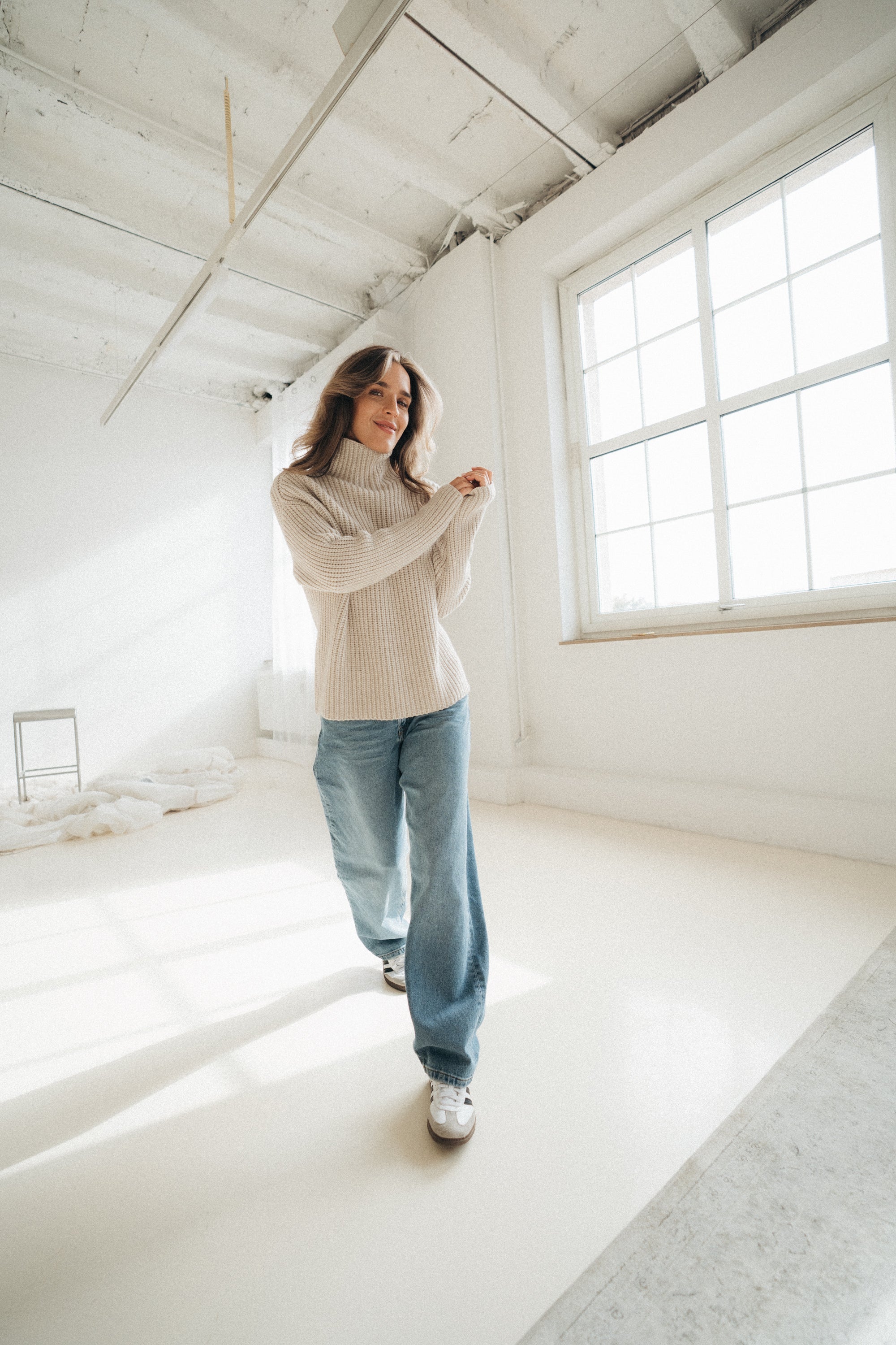 Grobstrickpullover „ElliDLL“ sand