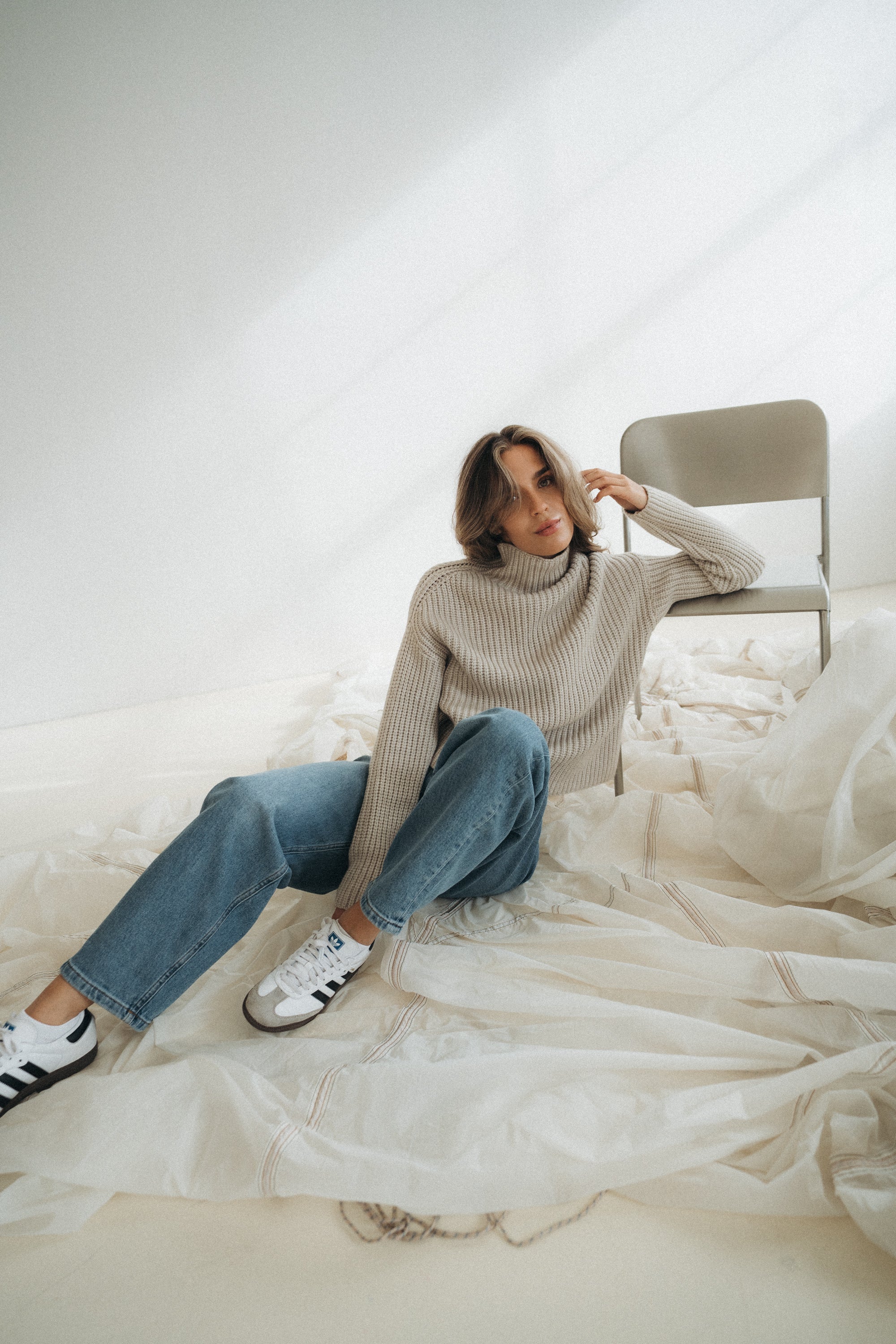 Grobstrickpullover „ElliDLL“ sand