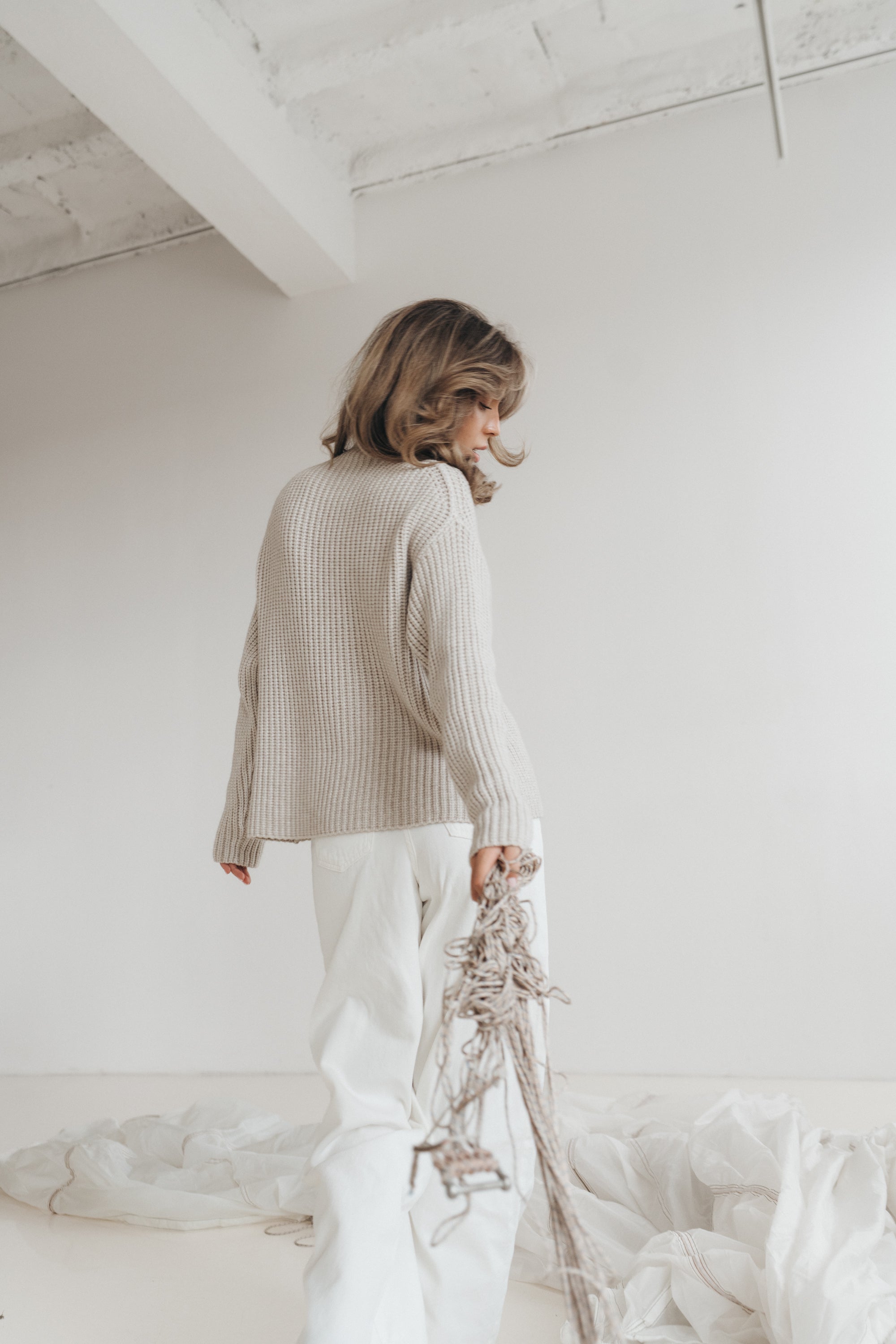 Grobstrickpullover „ElliDLL“ sand