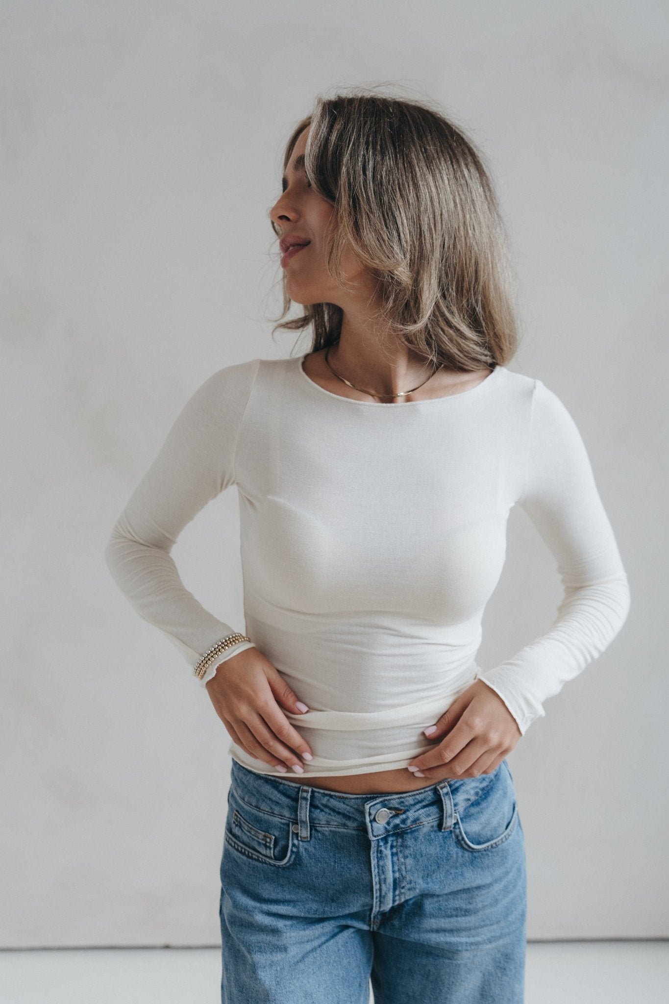 Longsleeve "JonnaDLL" - cream - Dein Lieblingsladen Concept