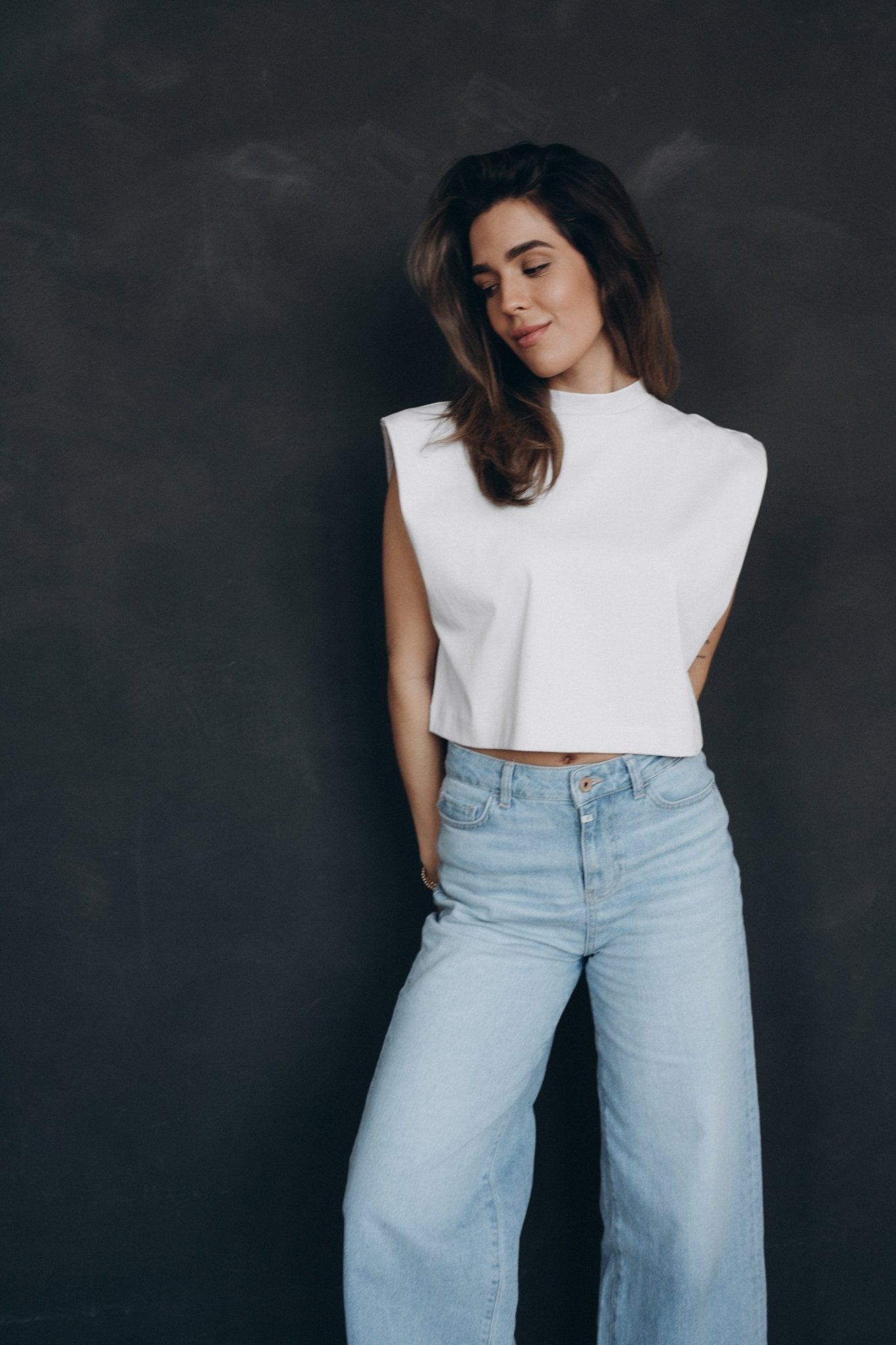 Cropped Shirt „PaminaDLL“ white - Dein Lieblingsladen Concept