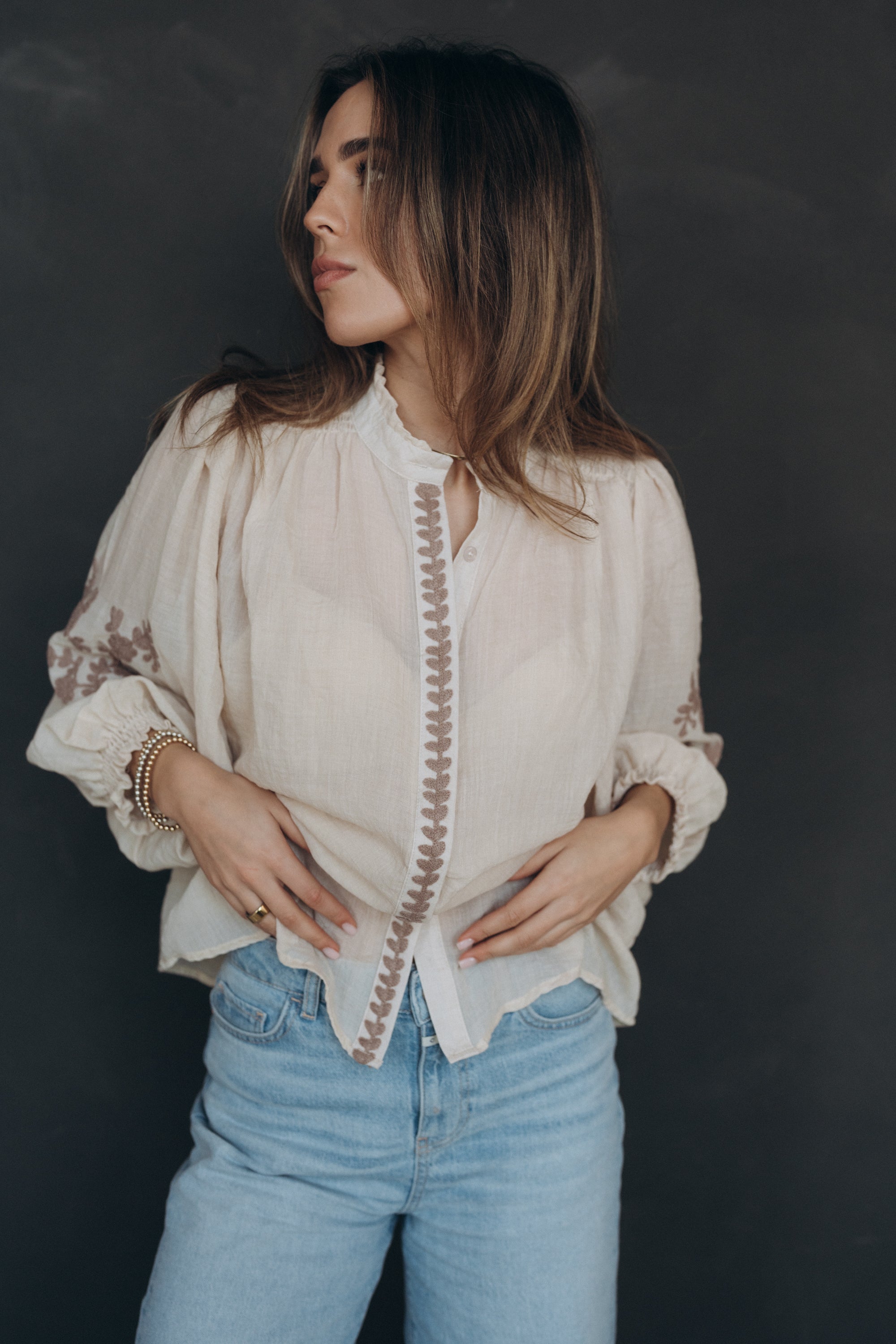 Bluse "LucyDLL" soft sand