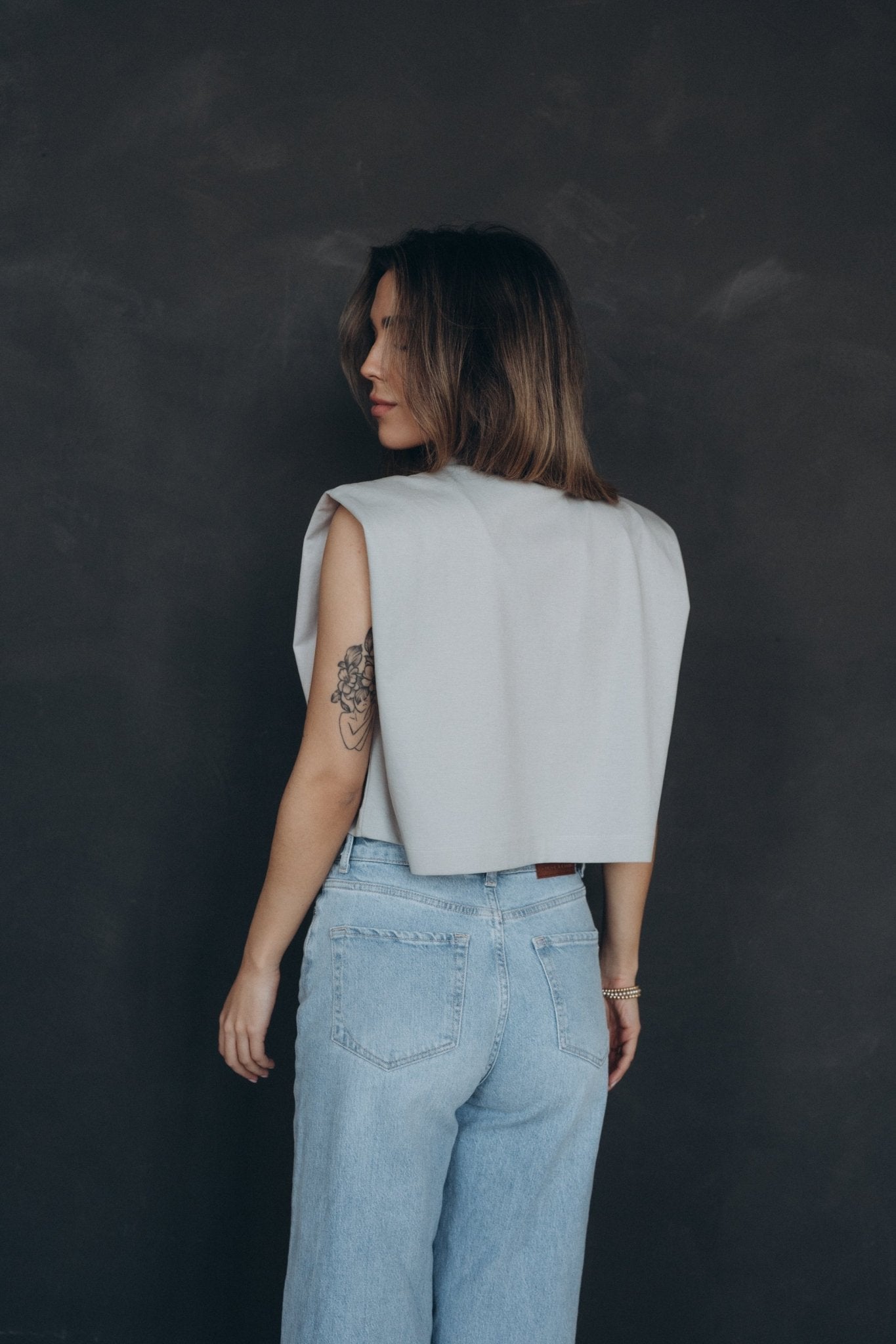 Cropped Shirt „PaminaDLL“ light grey - Dein Lieblingsladen Concept