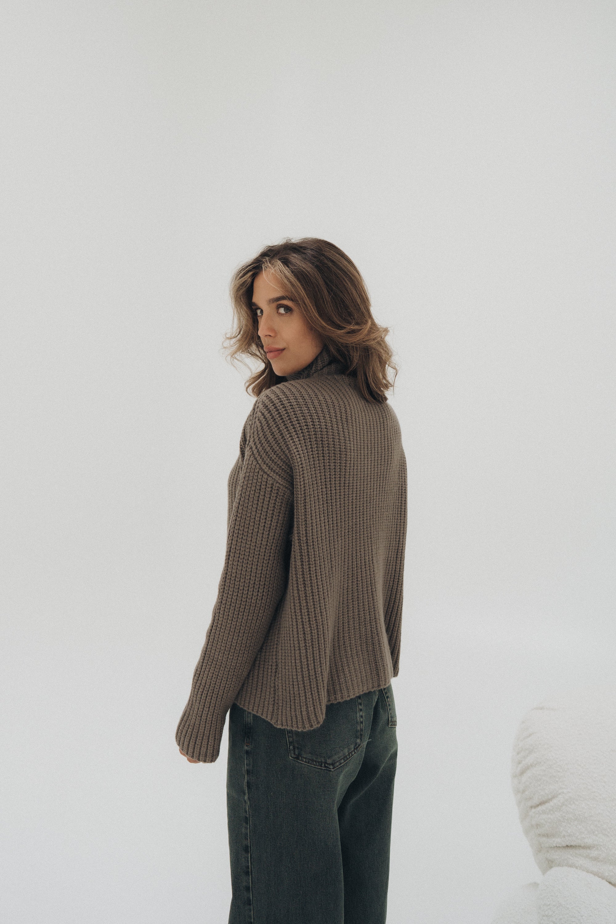 Grobstrickpullover „ElliDLL“ dark taupe