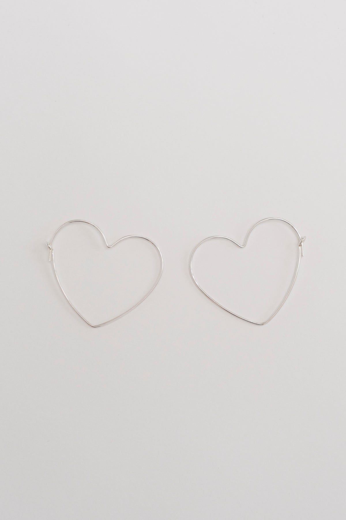Earrings "Heart-Shaped Hoops" silver