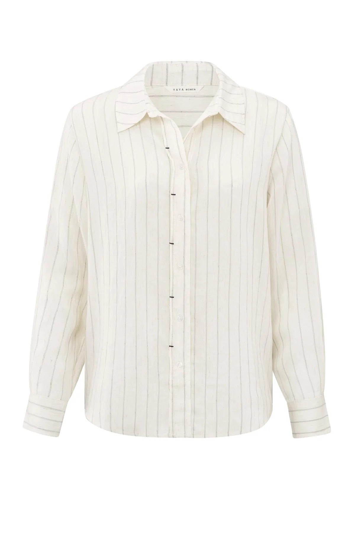 Gestreifte Bluse mit Heftstichdetails