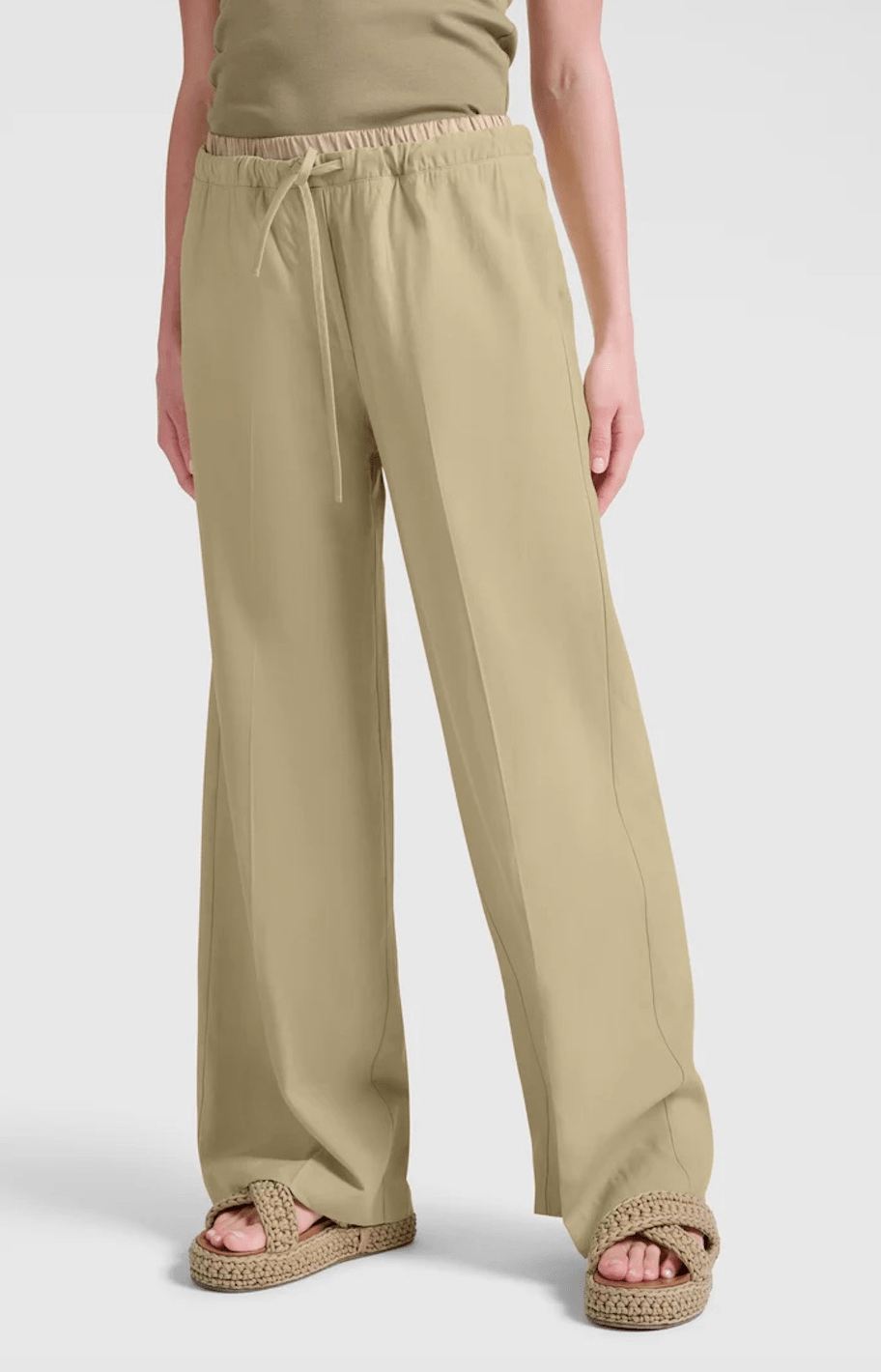 Gewebte Hose mit weitem Bein - Dein Lieblingsladen Concept