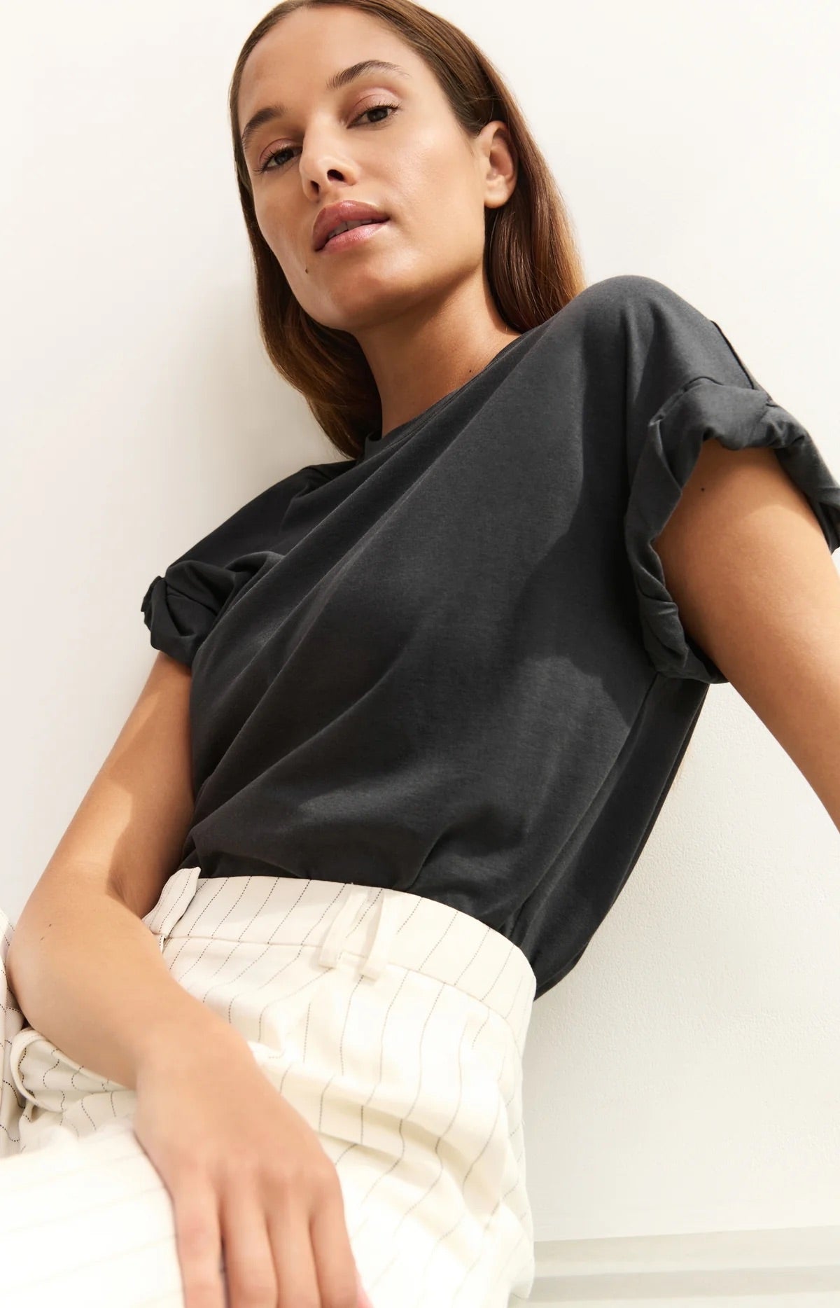 Gestreifte Hose aus Leinenmischung