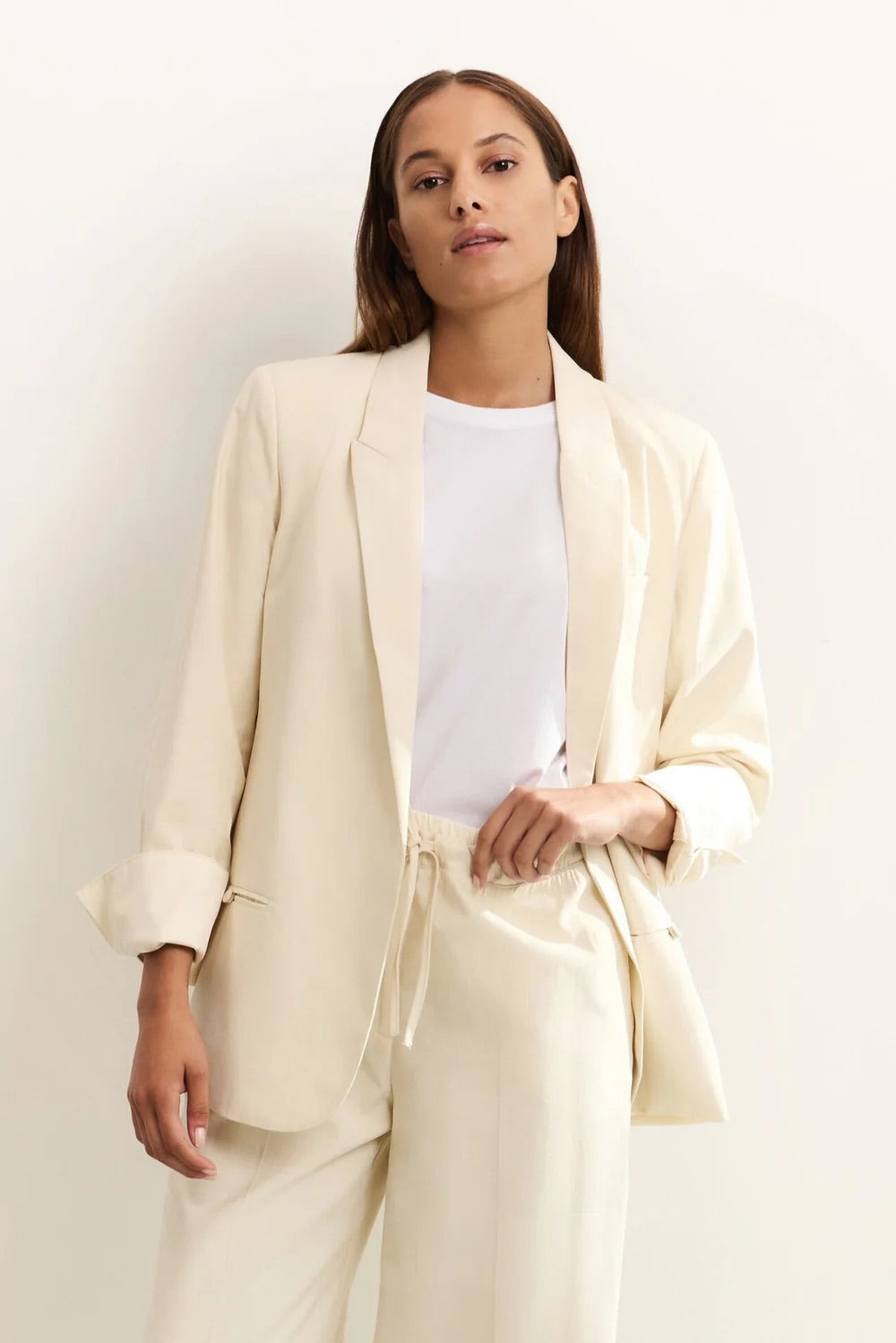 Gewebter Blazer mit Taschendetails