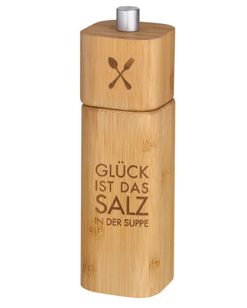 Salzmühle „Glück ist das Salz in der Suppe“