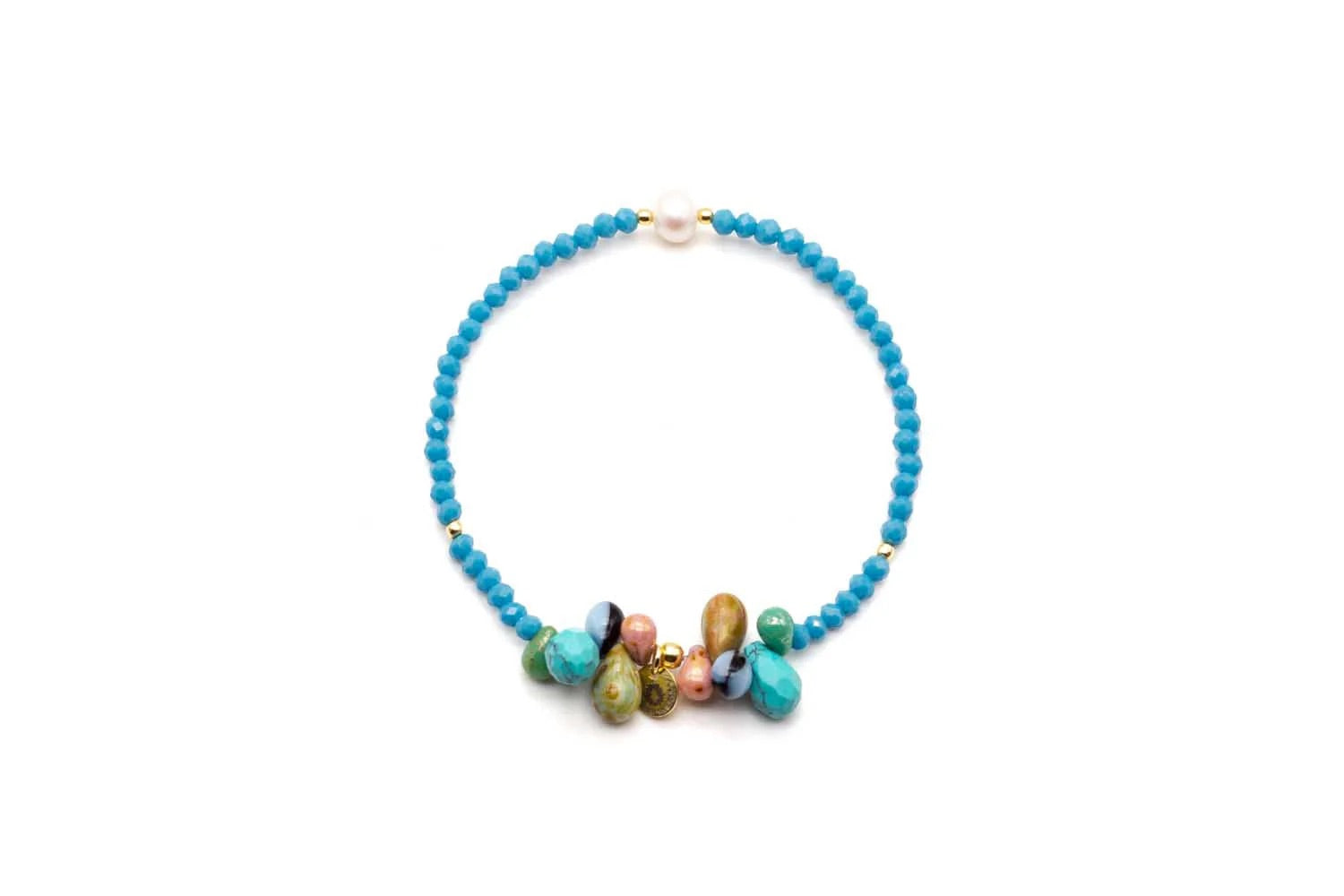 Armband „Mala Single 6Drops Blue Pearl“