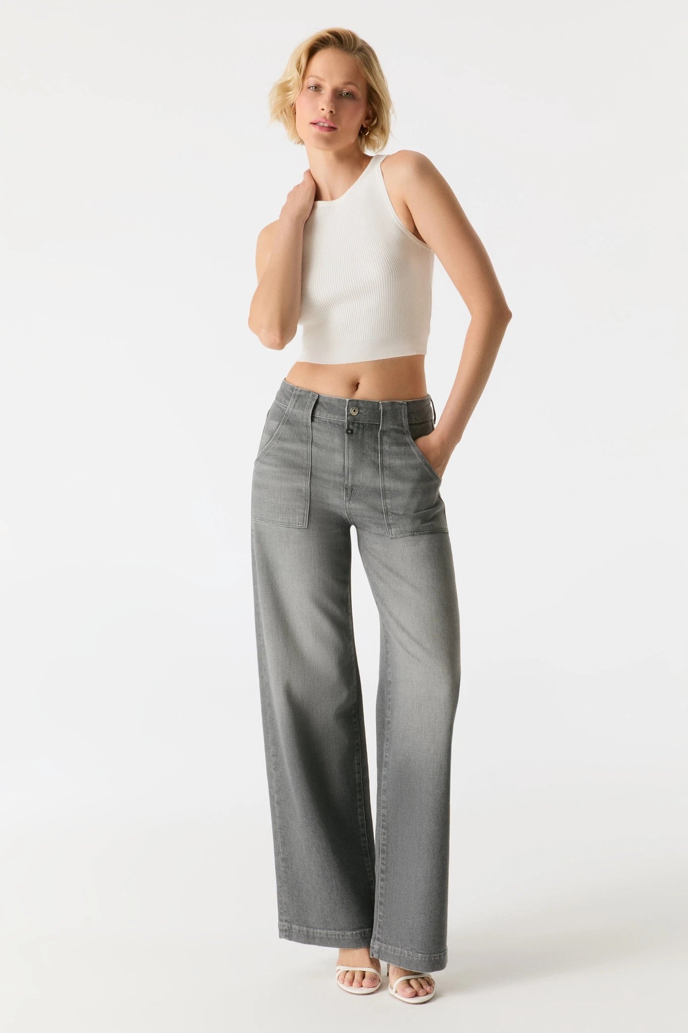 High-Waist Jeans „Lulu“ grey-vintage