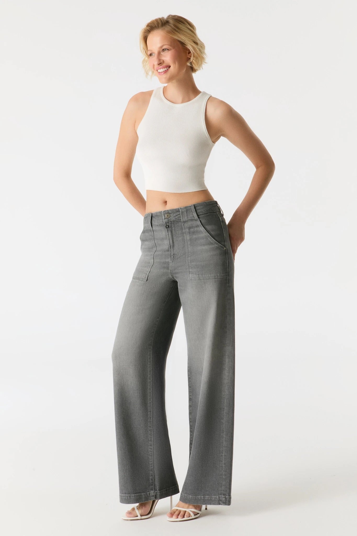 High-Waist Jeans „Lulu“ grey-vintage