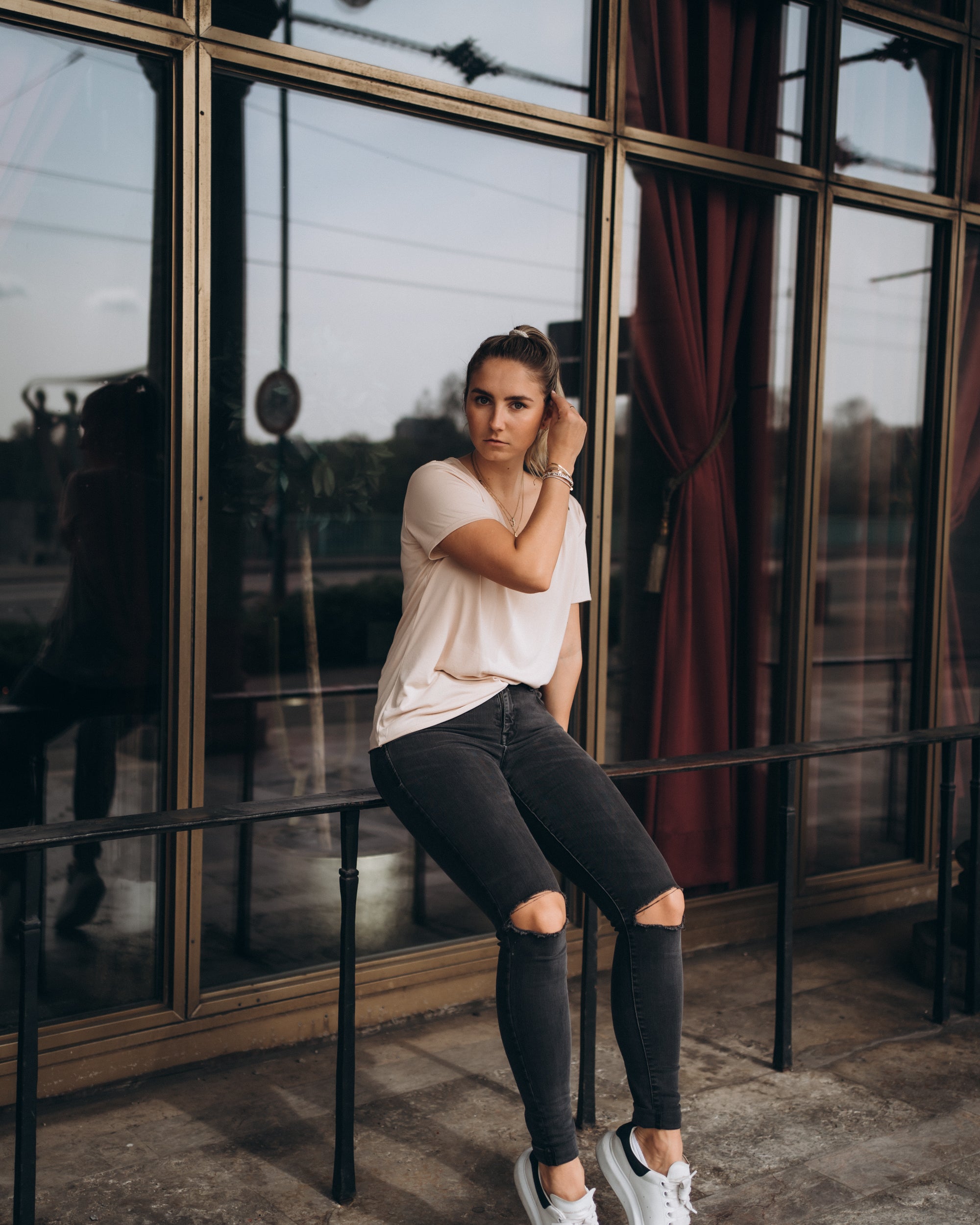 V-Neck-Modal-Shirt nude