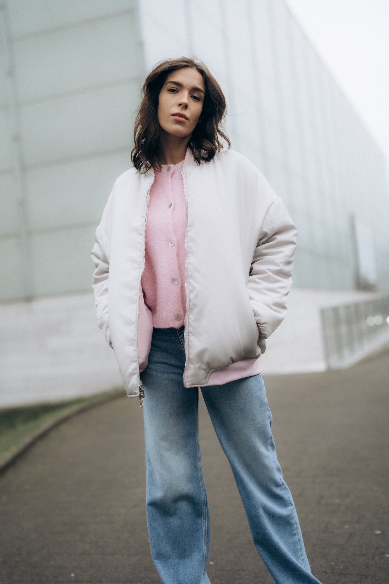 Wende-Bomberjacke „AstaDLL“ rosé/stone