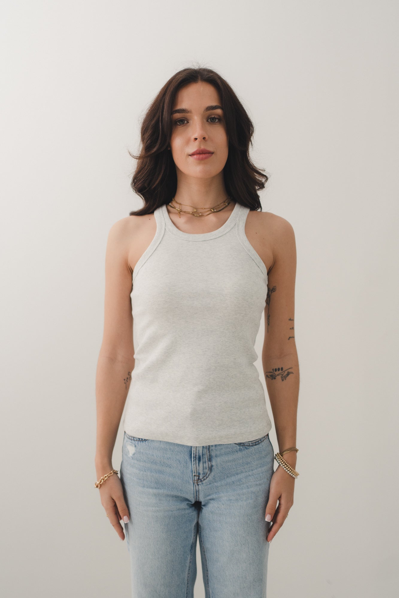 Basic Ripp Top „PamDLL“ light grey melee