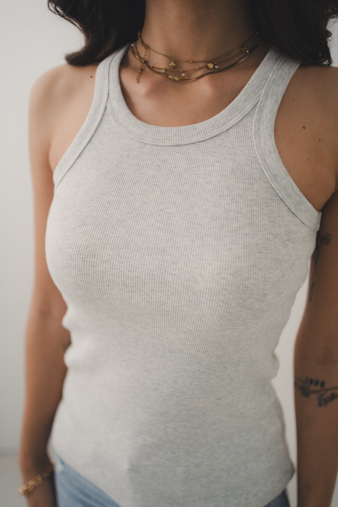 Basic Ripp Top „PamDLL“ light grey melee