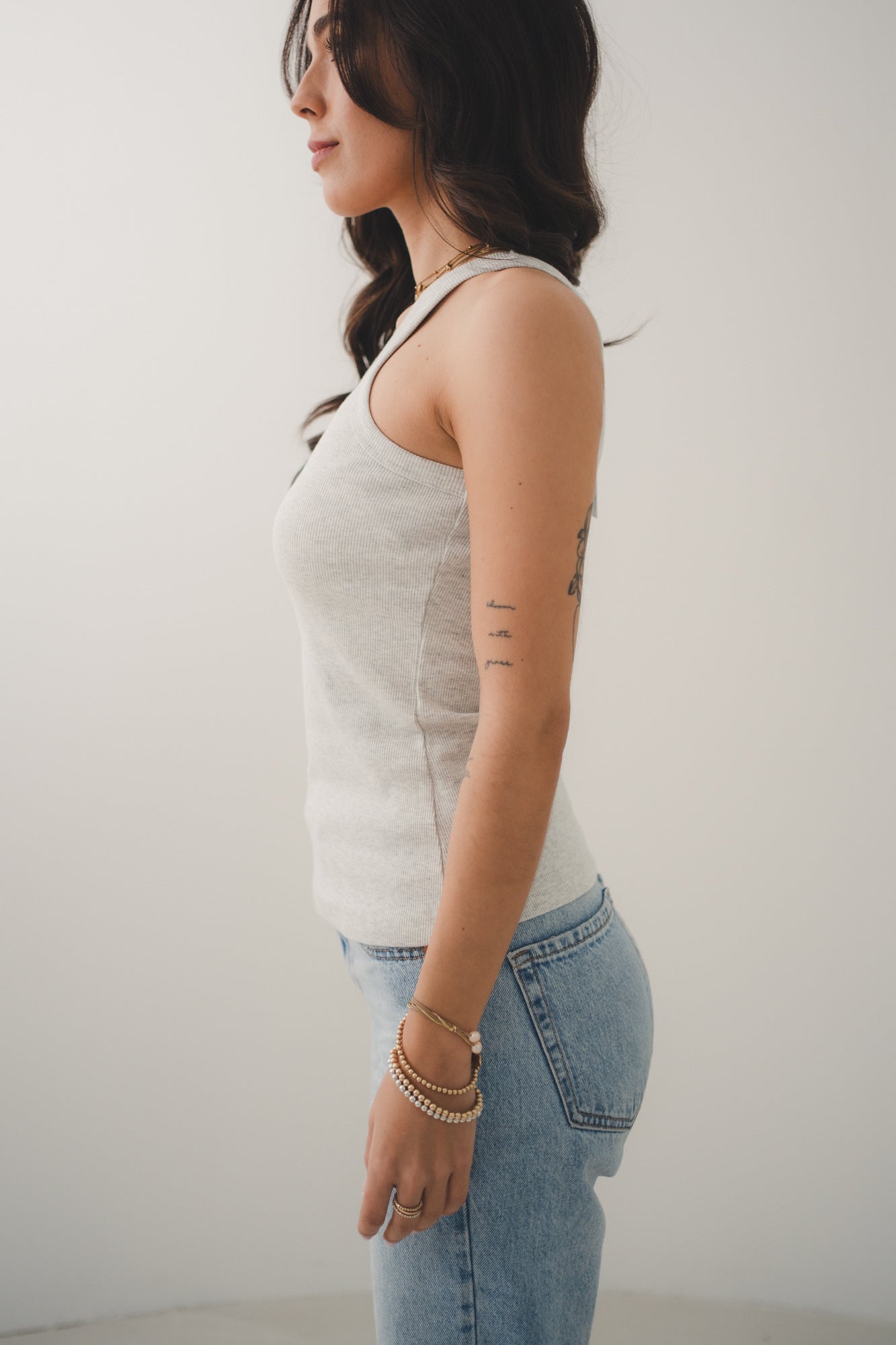 Basic Ripp Top „PamDLL“ light grey melee