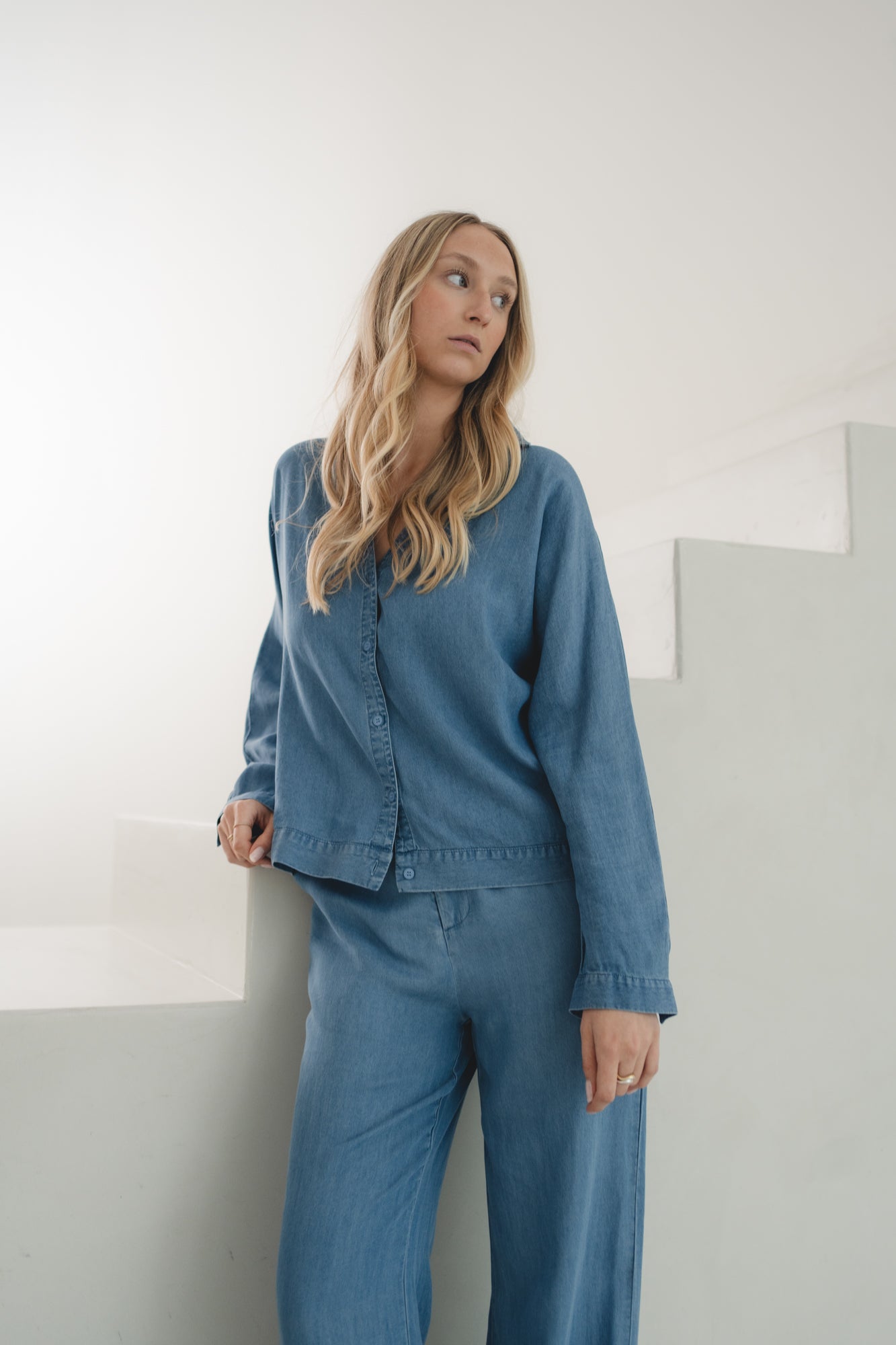 Bluse „PippaDLL“ jeansblue