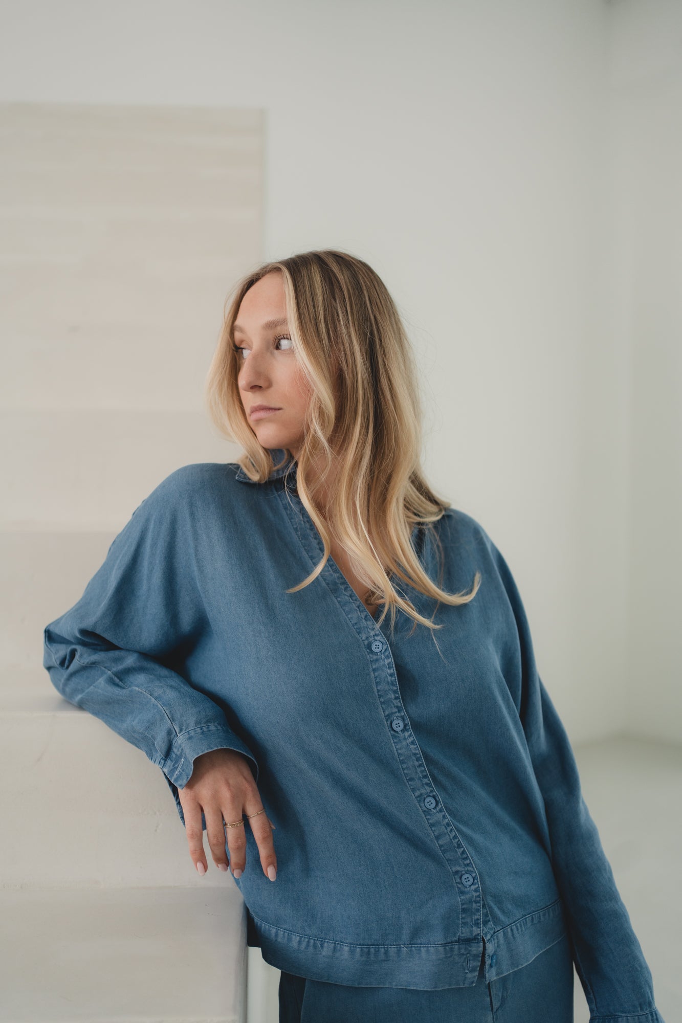 Bluse „PippaDLL“ jeansblue