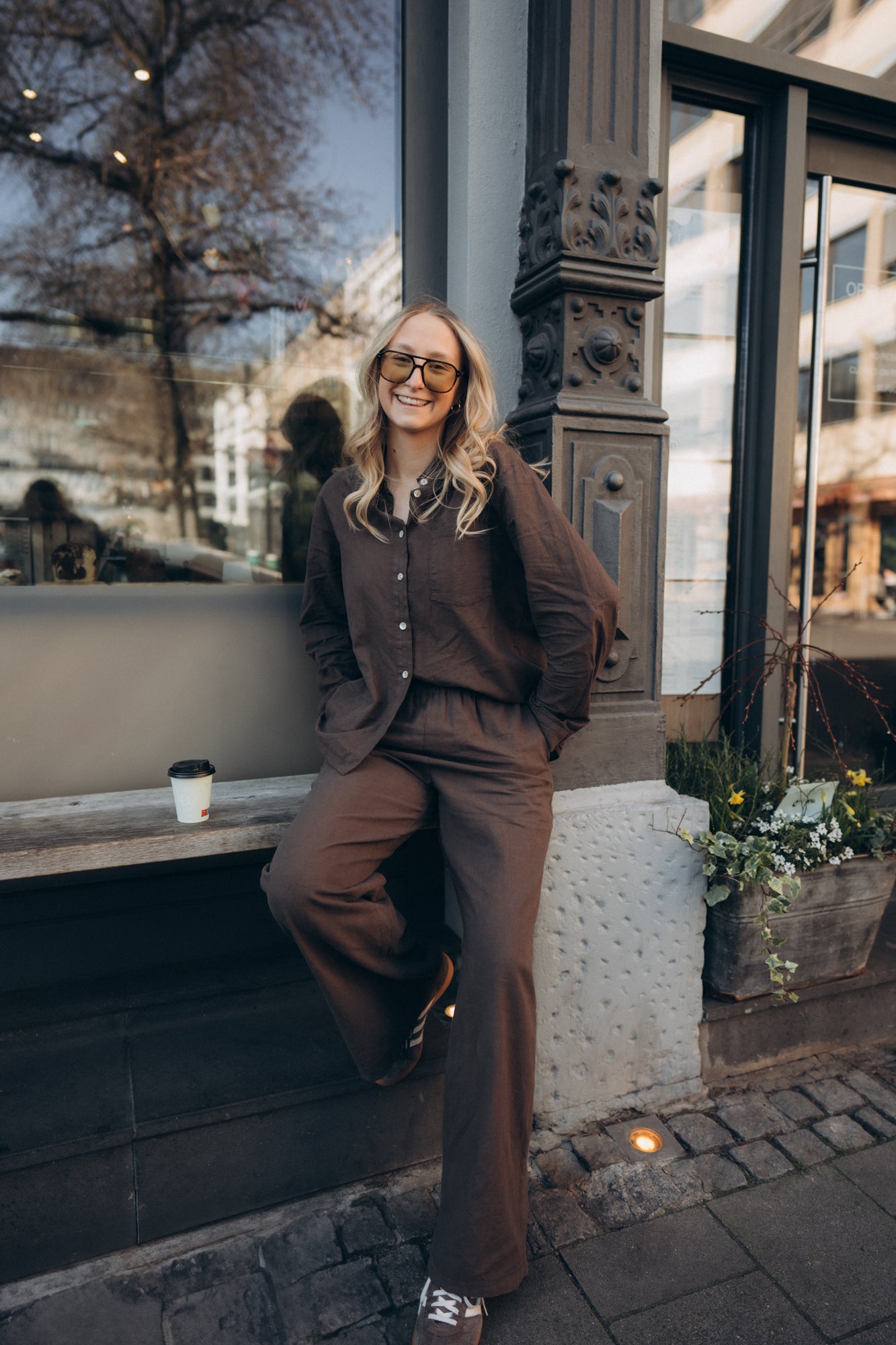 Leinenhose „Stine2DLL“ brown