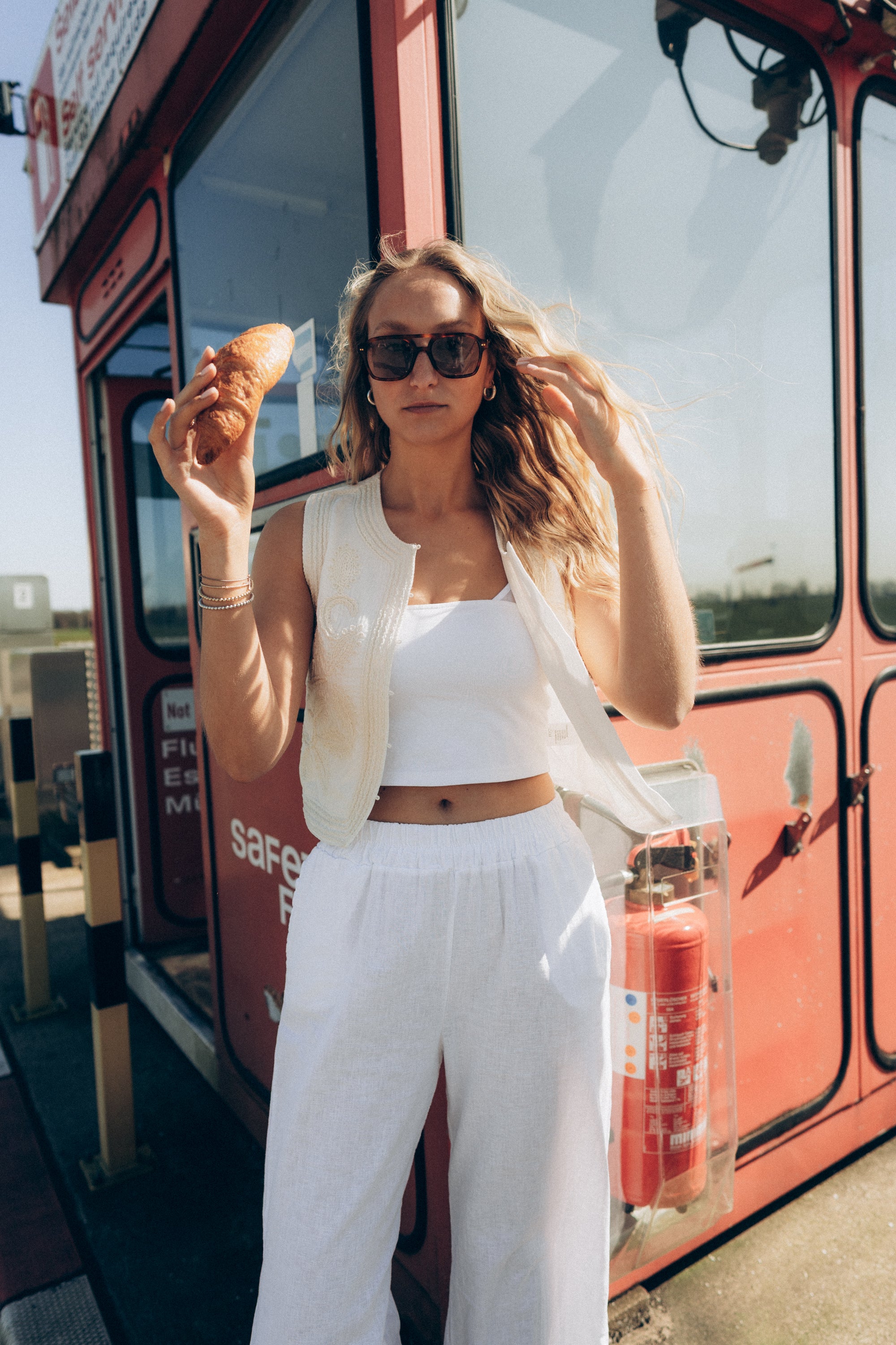 Leinenhose „Stine2DLL“ white