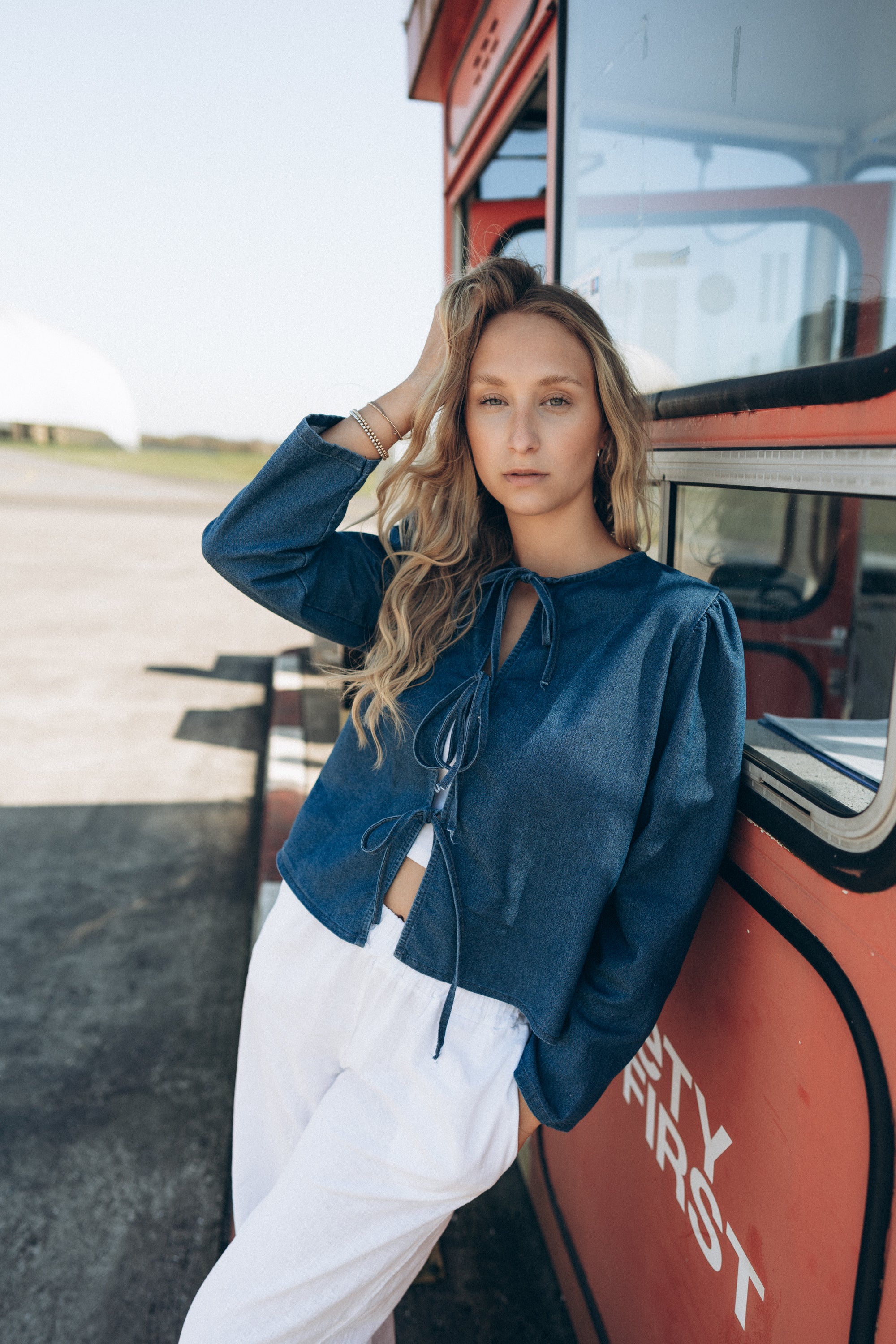 Jeansbluse „DahliaDLL“ dark jeansblue