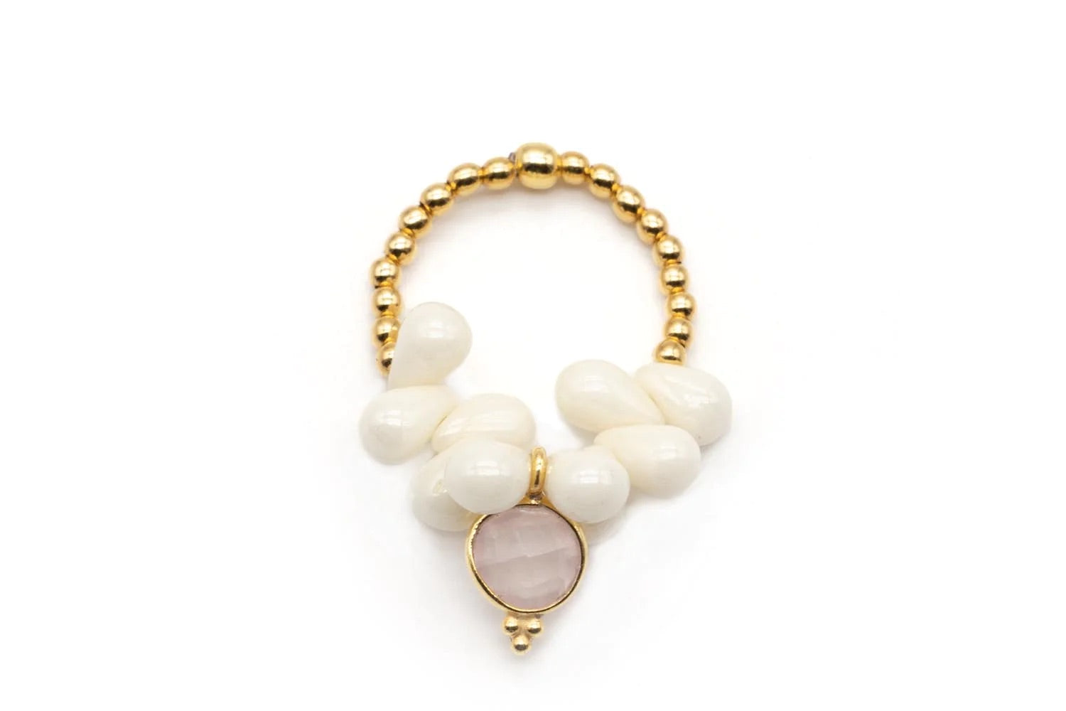 Ring „Drops white Rose“