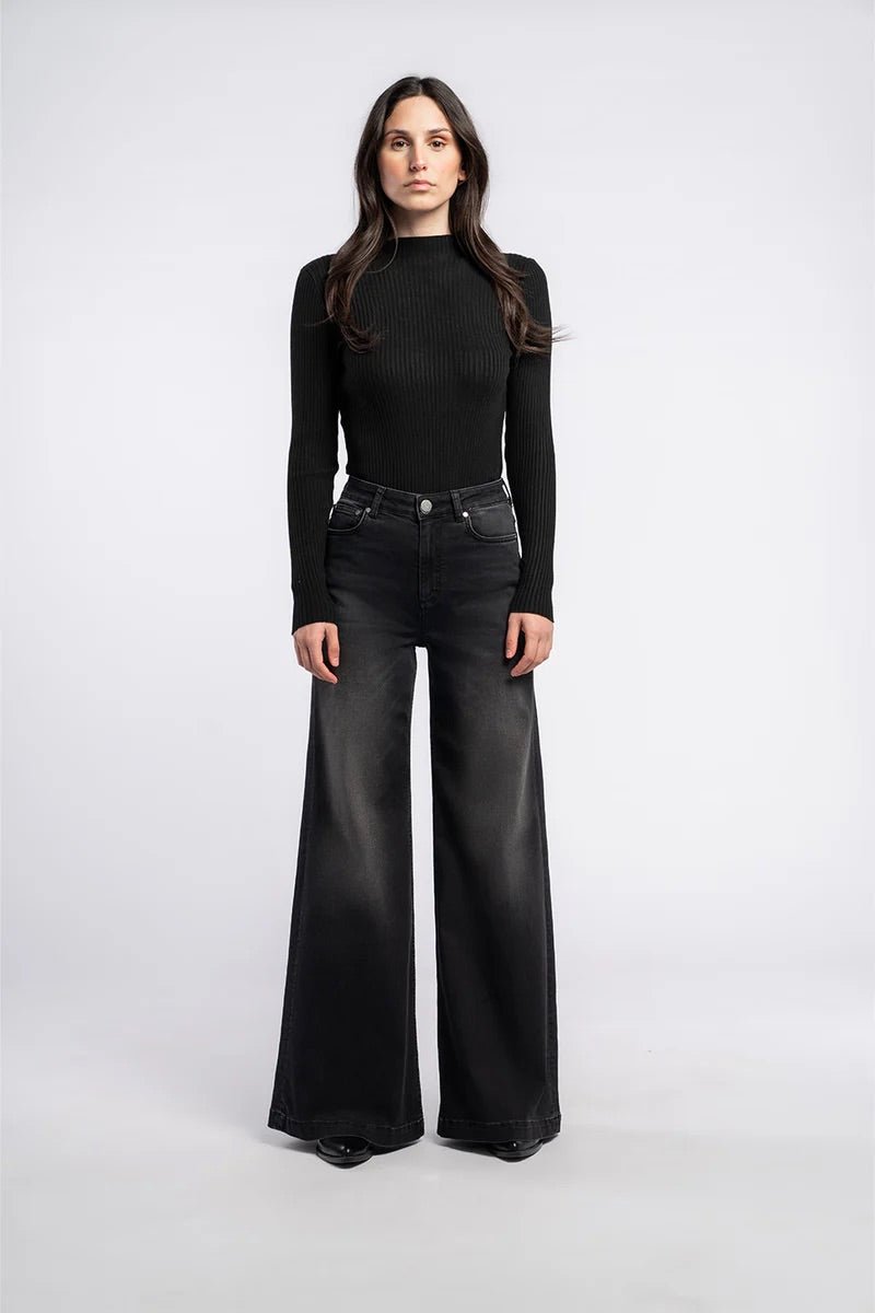 Jeans "Luisenpark Palazzo" black Long - Dein Lieblingsladen Concept