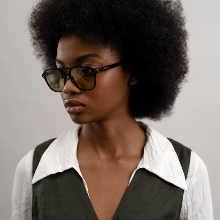 Sonnenbrille „Zurich Oversize dark Tortoise Green“