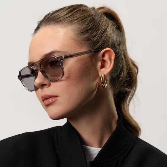 Sonnenbrille „Zurich Oversize Transparent Grey“