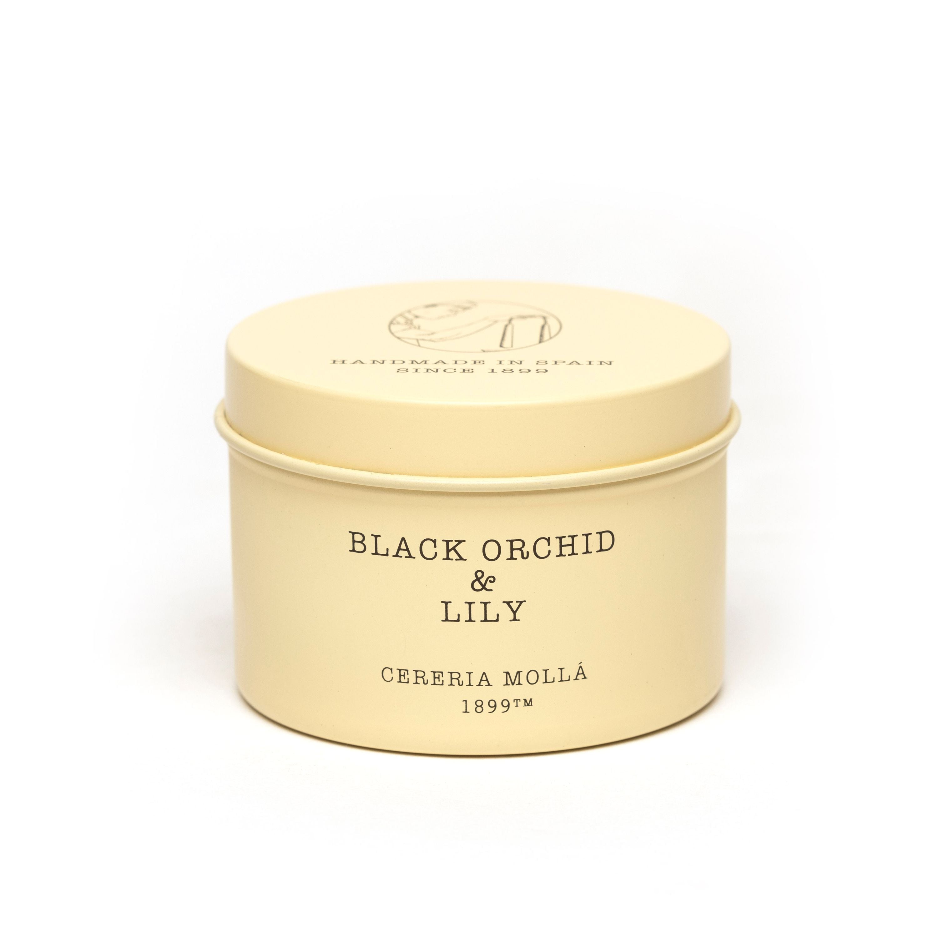 Reisekerze „Black Orchid & Lily“