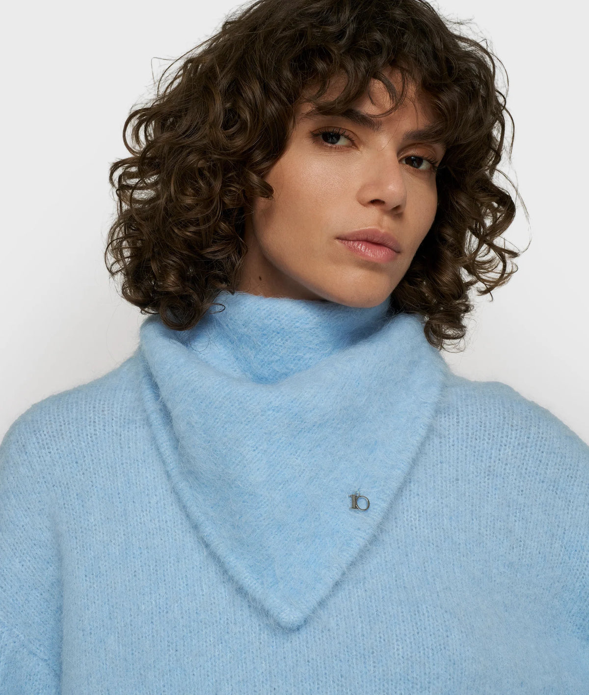 Hairy Knit Bandana Angel Blue