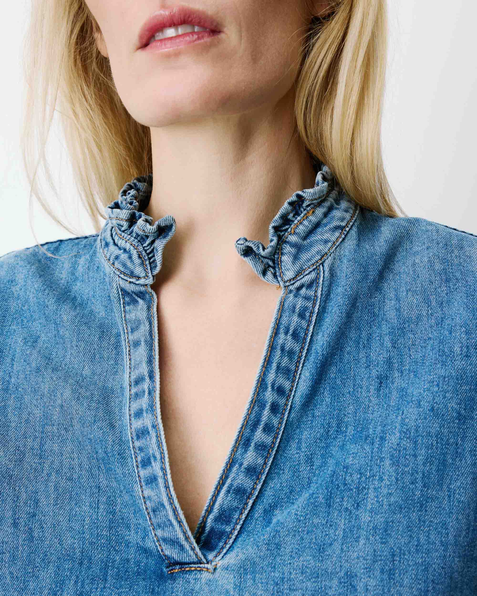 Jeansbluse "Amande" light blue