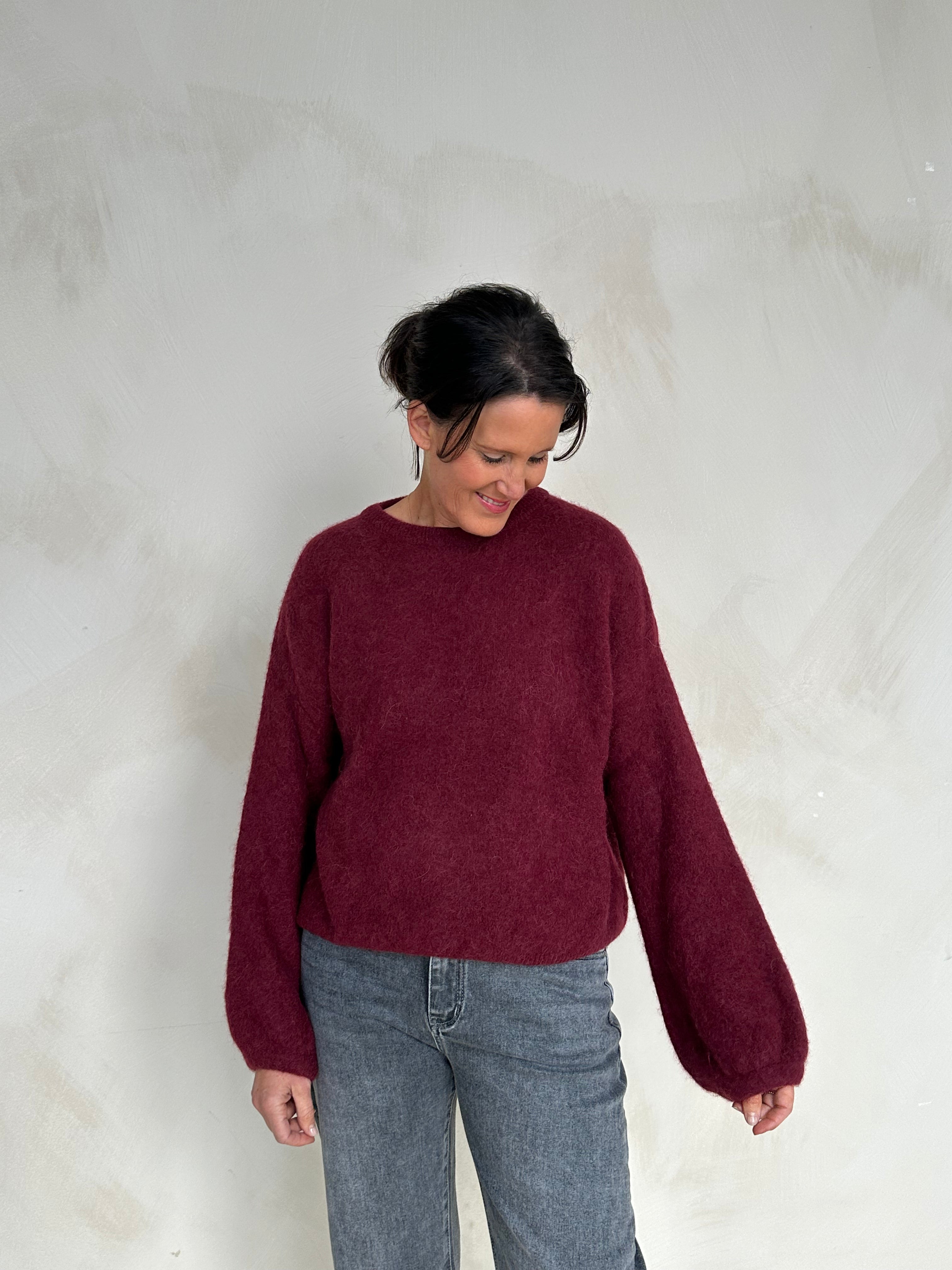 Charity Pullover „BrunaDLL“ bordeaux x Sweetliving